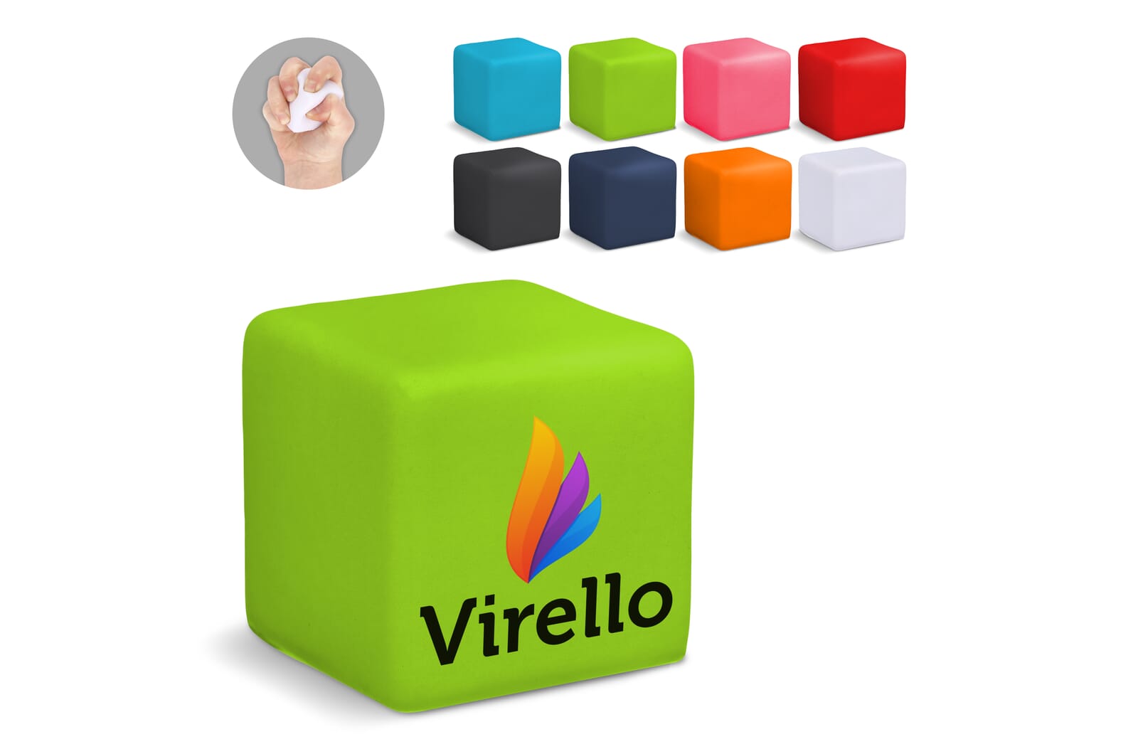 Anti-stress vierkant van PU-schuim met logo bedrukken met logo