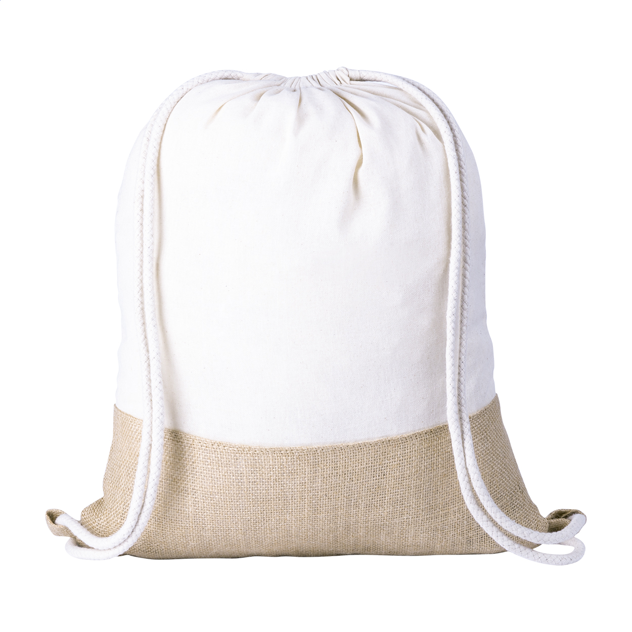 Jucox rijgkoordtas van jute en katoen met uw logo