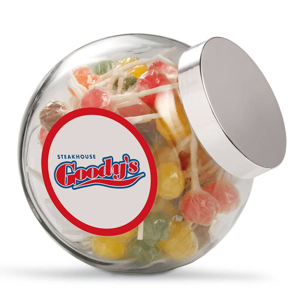 Grand bocal à bonbons personnalisés en verre 2L