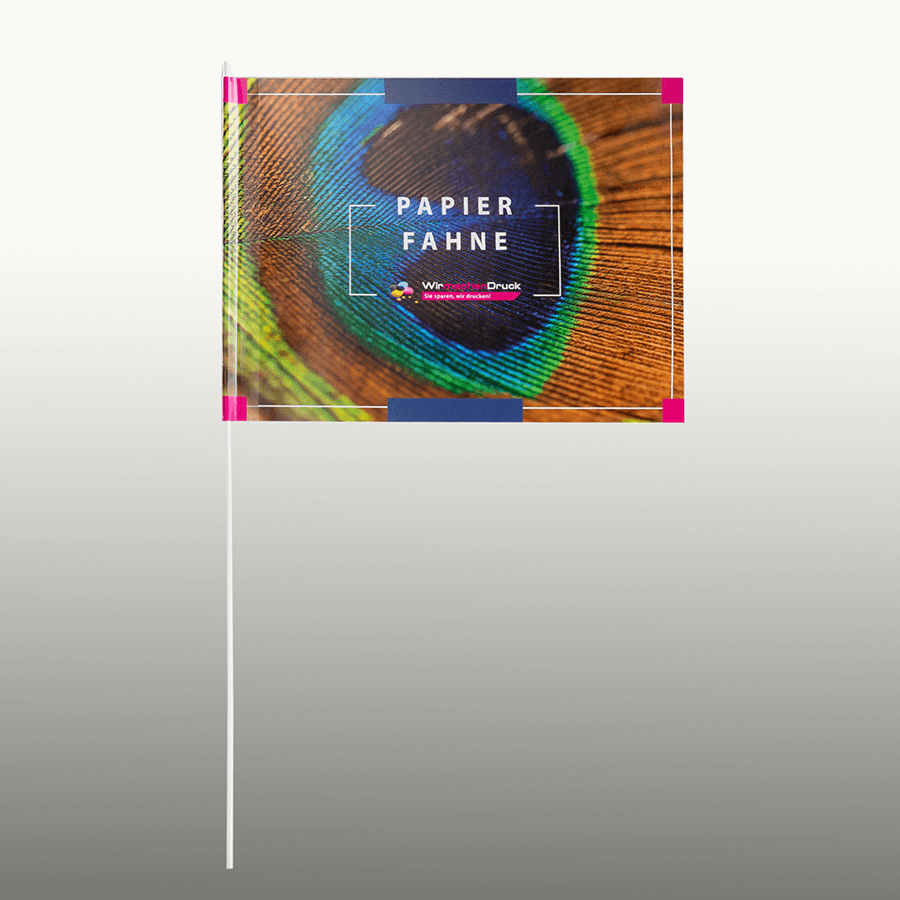 Drapeau de Papier Premium avec Bâton en Plastique - Montsecret