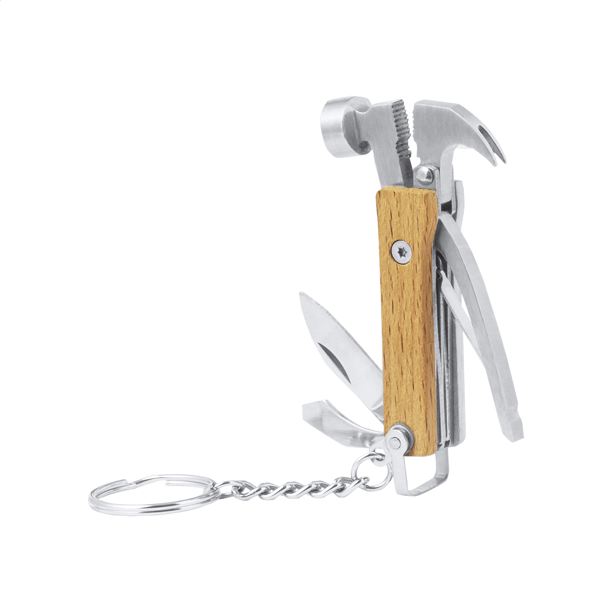 Hemverk Multitool aus Edelstahl mit Holzgriff, 7 Funktionen und Logo bedrucken mit Logo