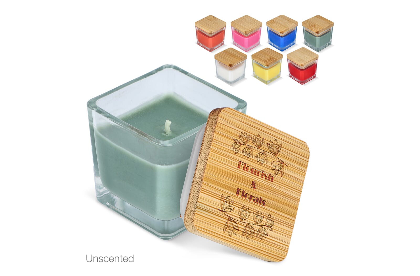 Bougie végétale Chakra personnalisée en pot en verre, couvercle bambou