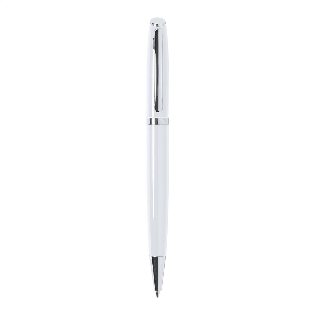 Stylo bille Raffa personnalisé en aluminium recyclé, encre bleue imprimé avec logo