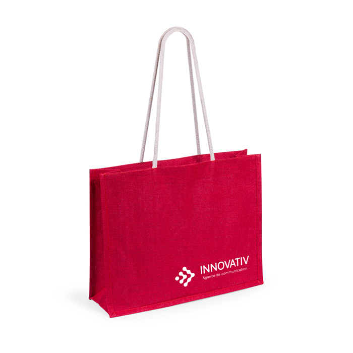 Bedruckte Stofftasche aus Jute bunt - Ansbach