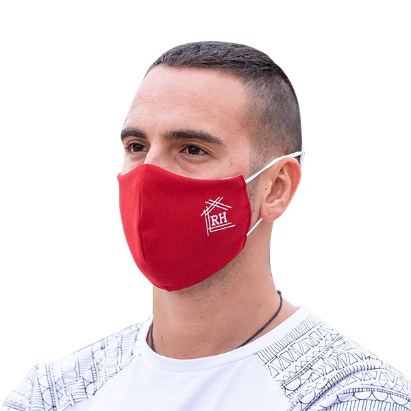 Masque en tissu personnalisé protection coronavirus - Églantine - Zaprinta Belgique