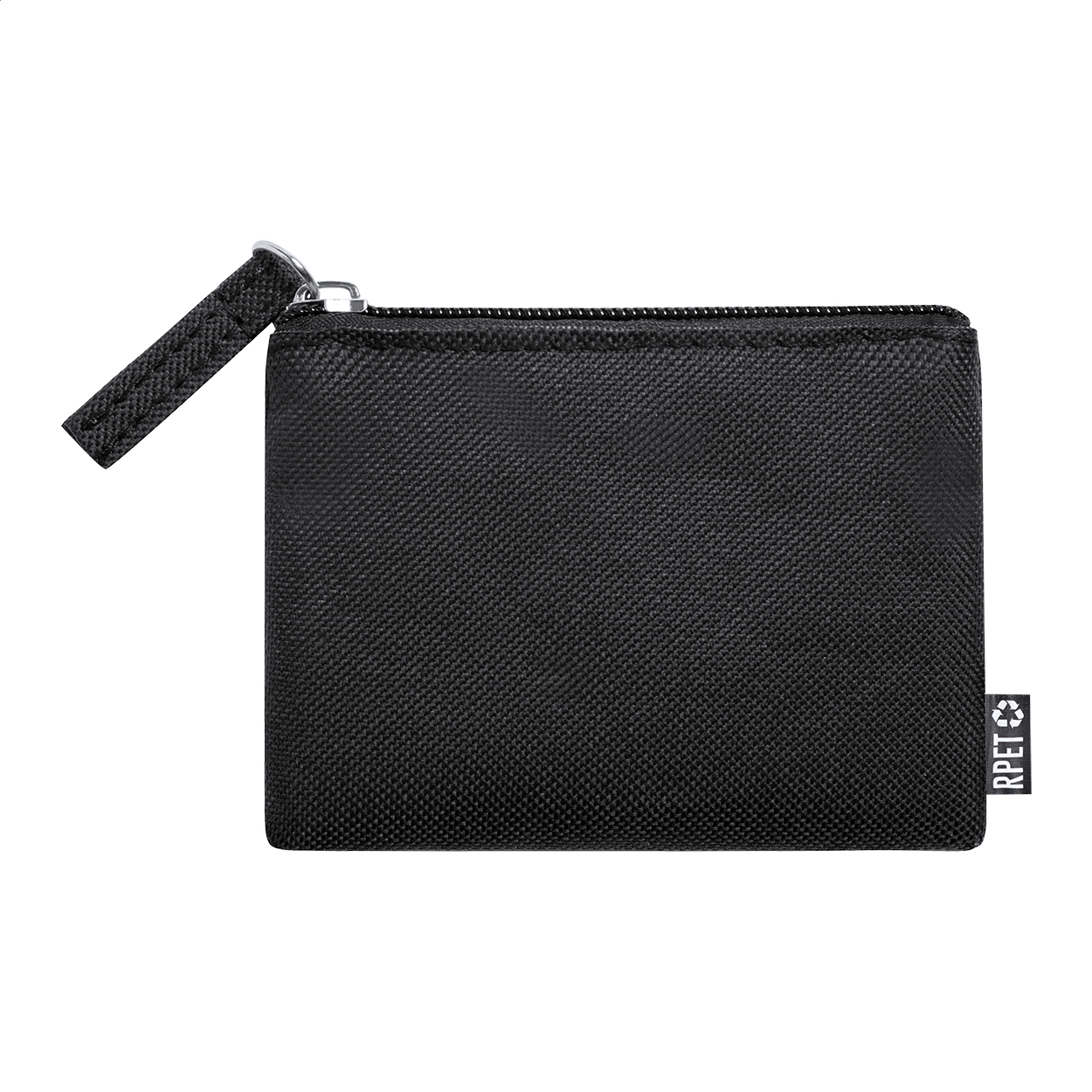Porte-monnaie zippé Dirham personnalisé en polyester RPET 600D imprimé avec logo