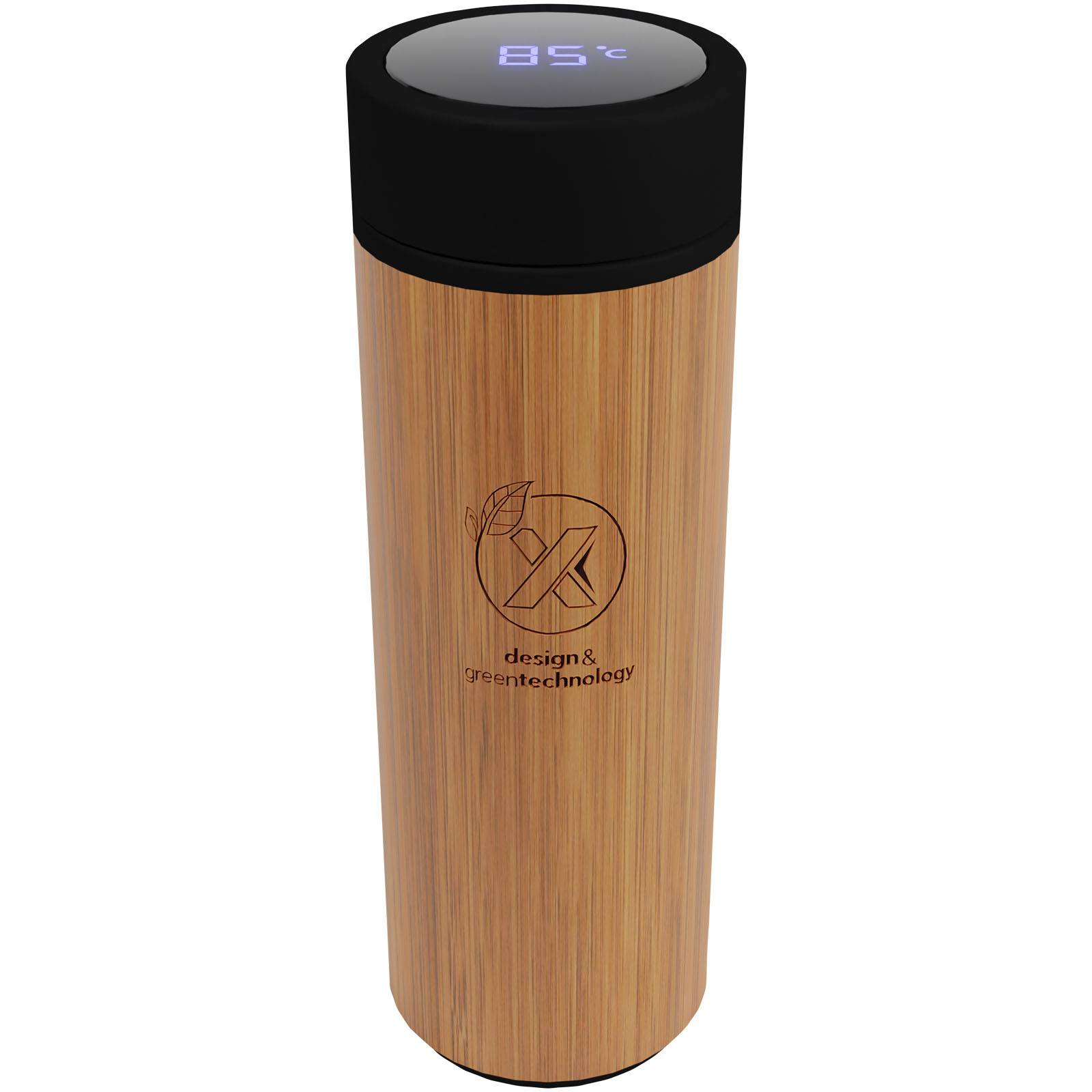 Bambus Intelligente Thermoflasche 500 ml - Rheine bedrucken mit Logo
