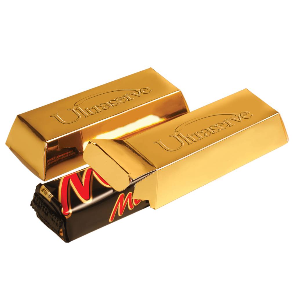 Barre chocolatée personnalisée avec emballage doré - Zaprinta Belgique