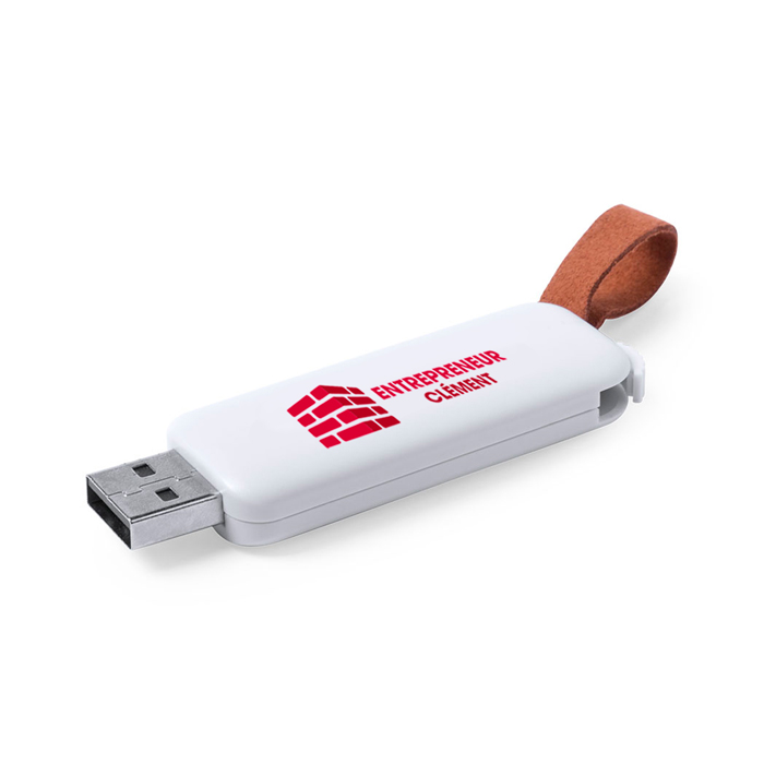 Clé usb personnalisée blanche 16 GB avec connecteur rétractable - Arthur