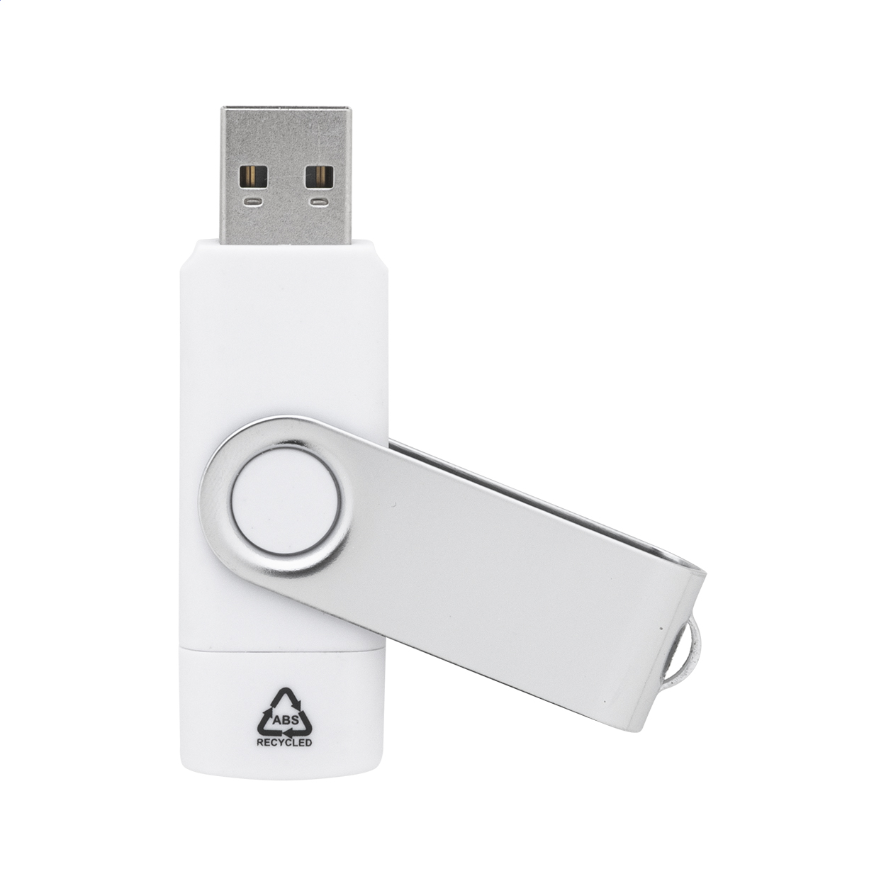Clé USB OTG TwistDrive Plus personnalisée en ABS recyclé, USB et USB-C