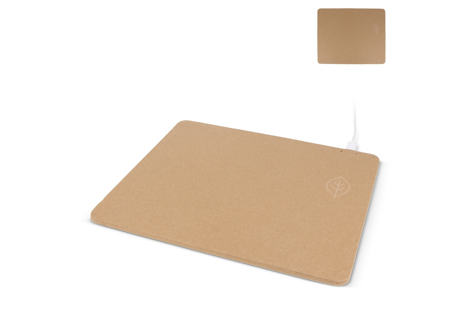 Mauspad mit drahtlosem Ladegerät aus recyceltem Papier - Schlüsselfeld