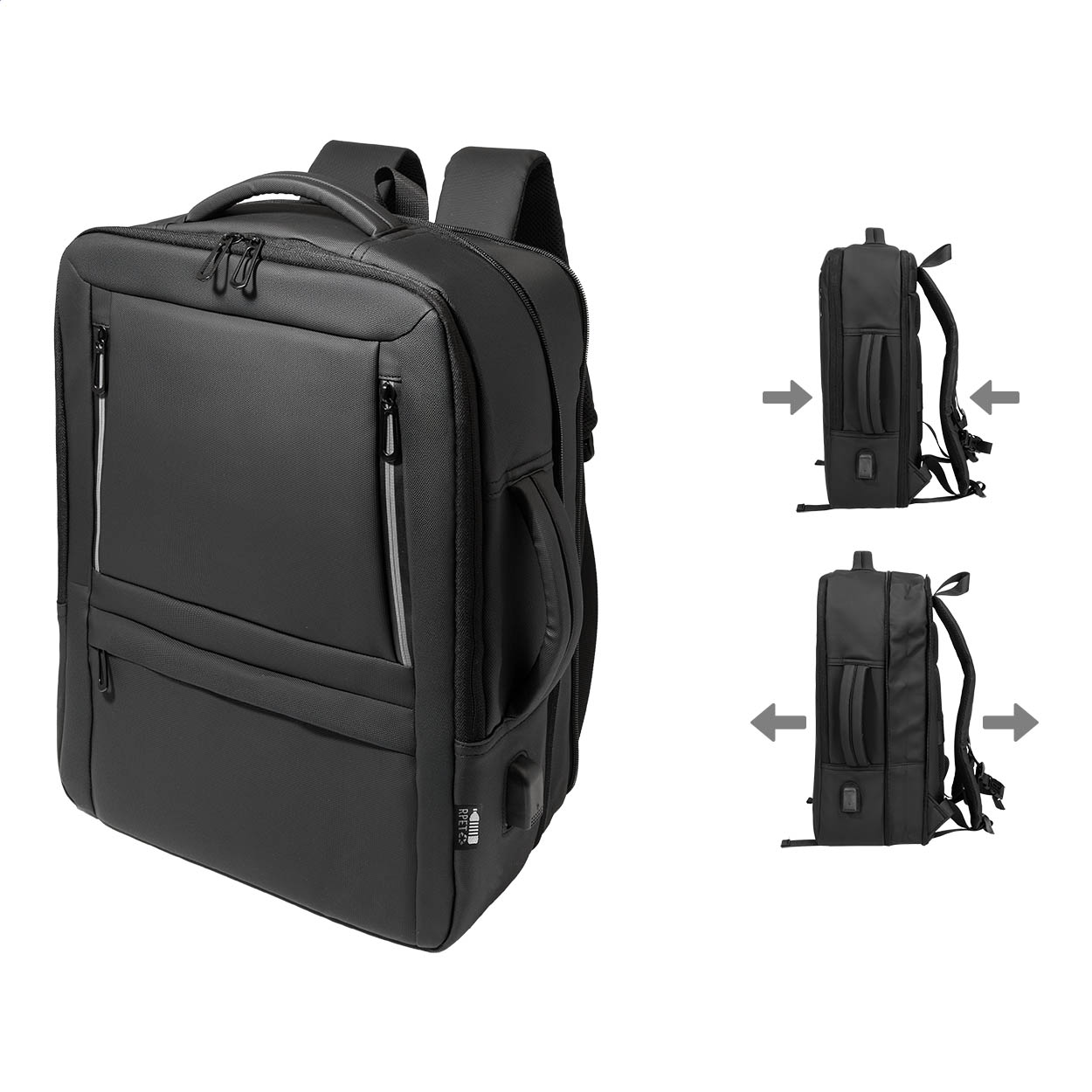 Sac à dos porte-documents Molson en RPET imperméable avec port USB