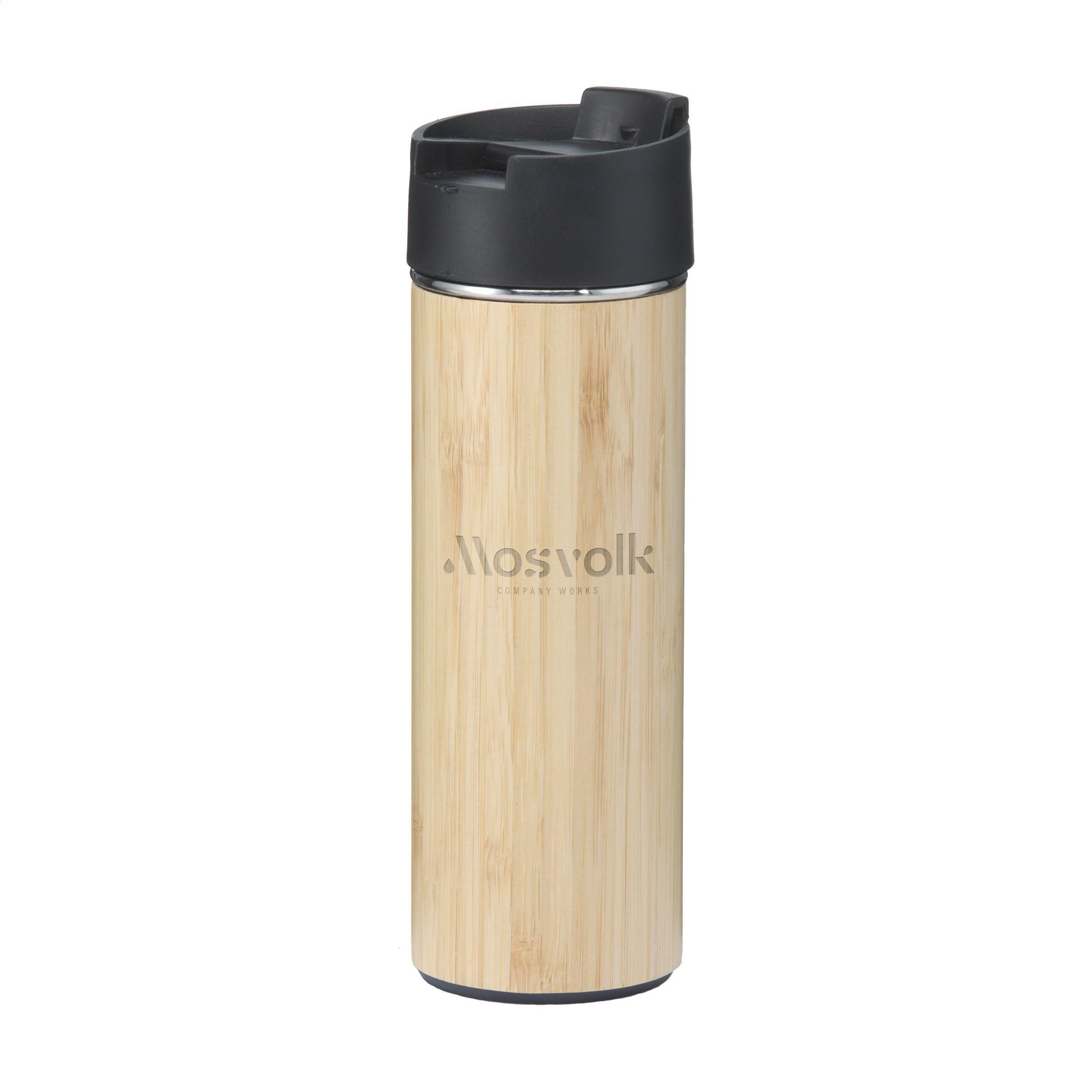 Bamboe thermosbeker (350 ml) bedrukken met logo