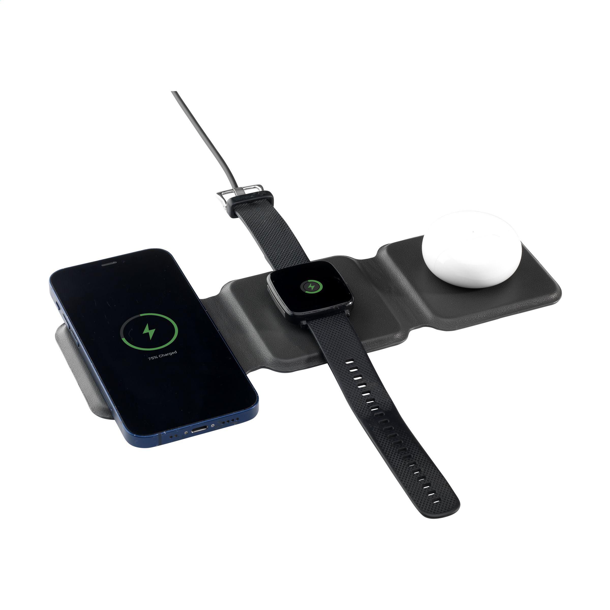 TriCharge RCS Draadloze oplader van gerecycled PU bedrukken met logo