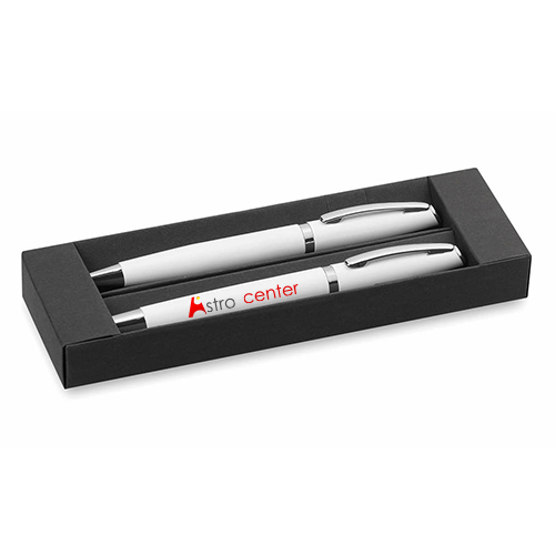 Coffret avec deux stylos personnalisés en métal - Bergerac - Zaprinta Belgique