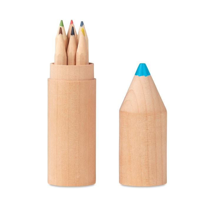 6 crayons dans un étui en bois - Zaprinta Belgique