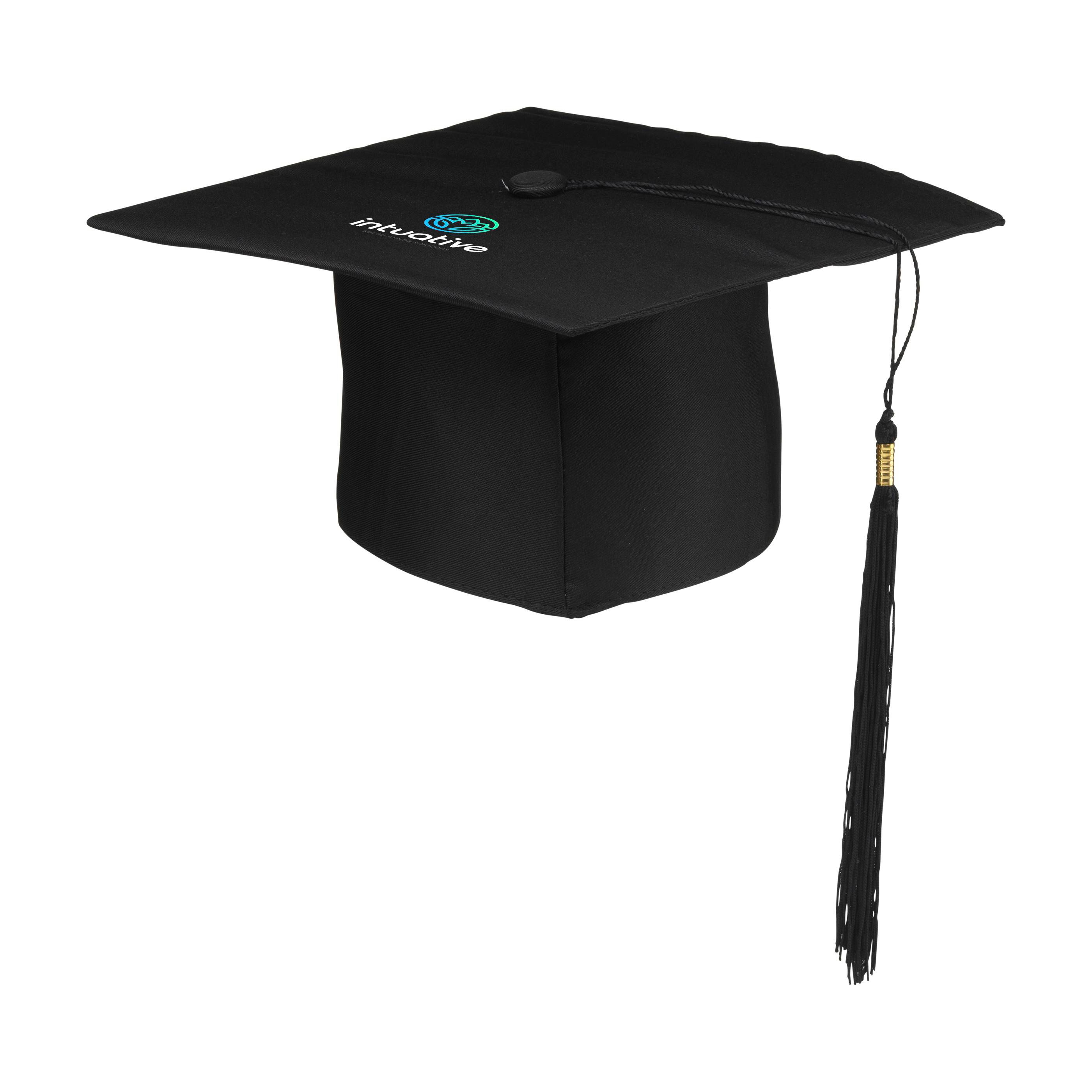Graduate afstudeerhoed met kwastje, bedrukt met logo bedrukken met logo