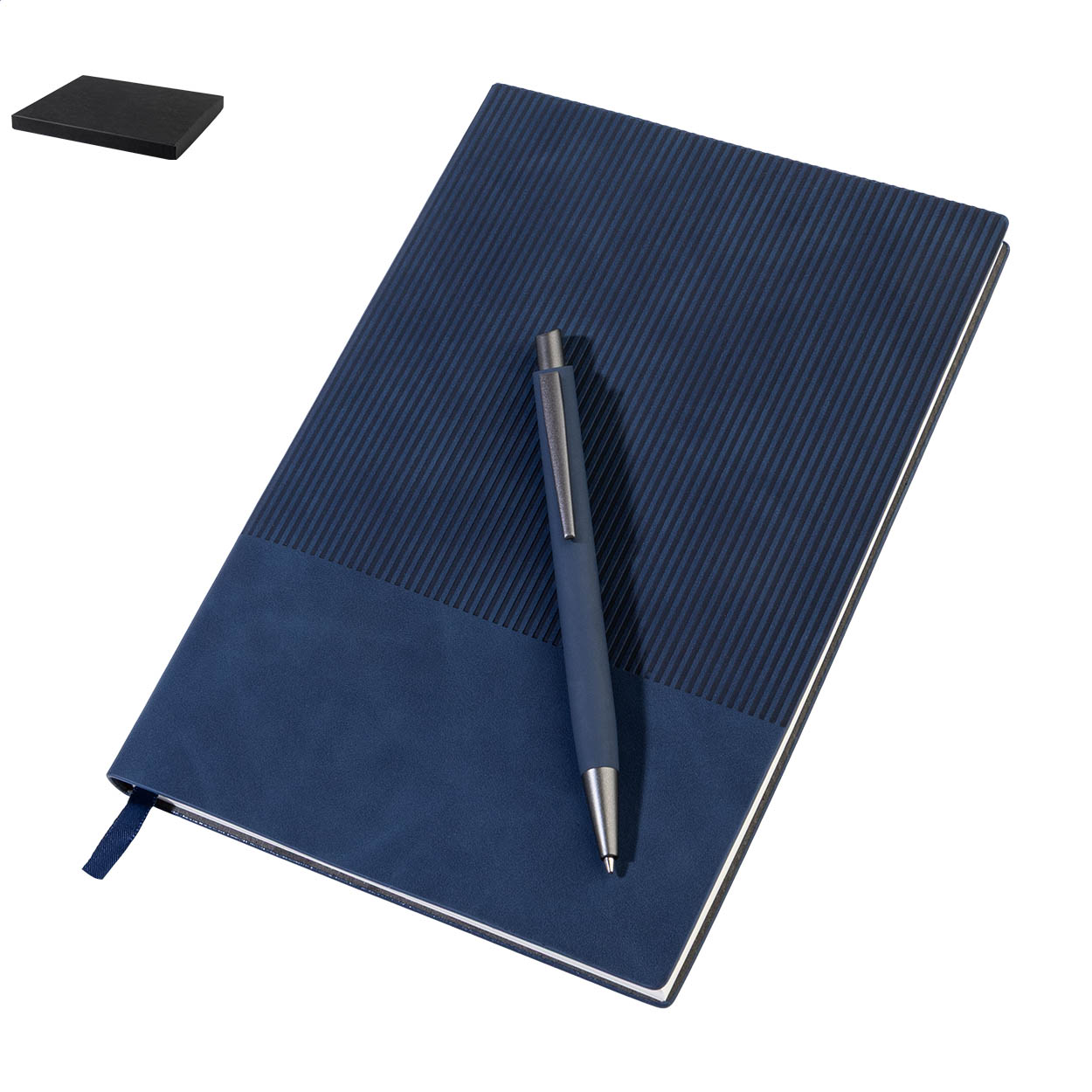 Strium Notizbuchset mit A5-Notizbuch und Stift aus Recyclingmaterial