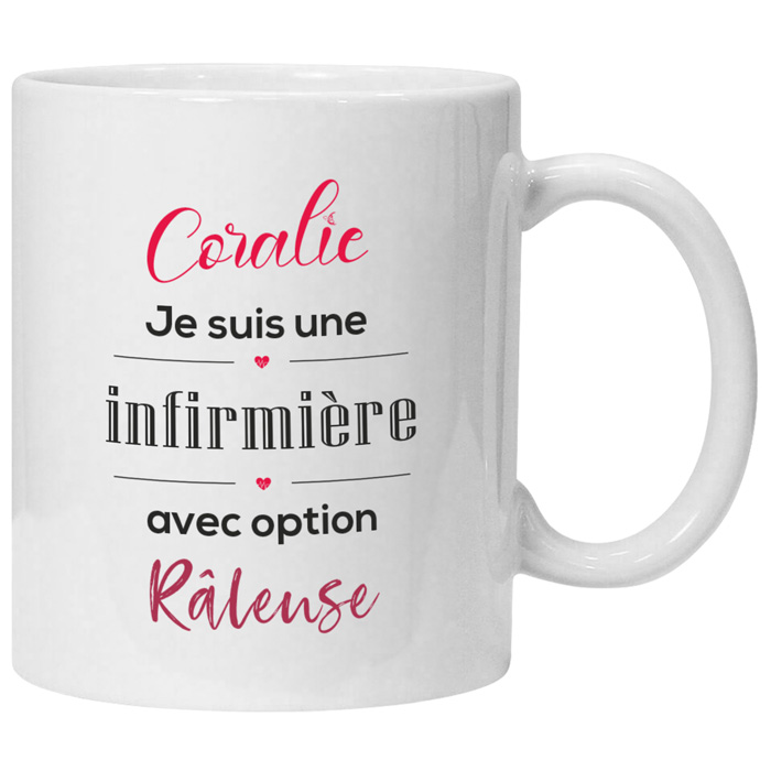 Mug infirmière personnalisé Avec option râleuse avec prénom - Anaba