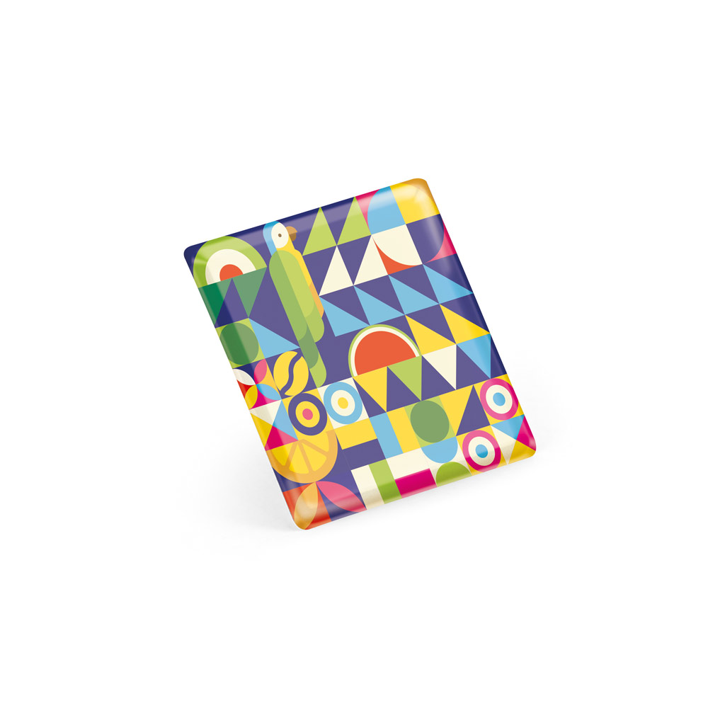 Badge flexible bombé carré Doming 6 personnalisé, 20 mm