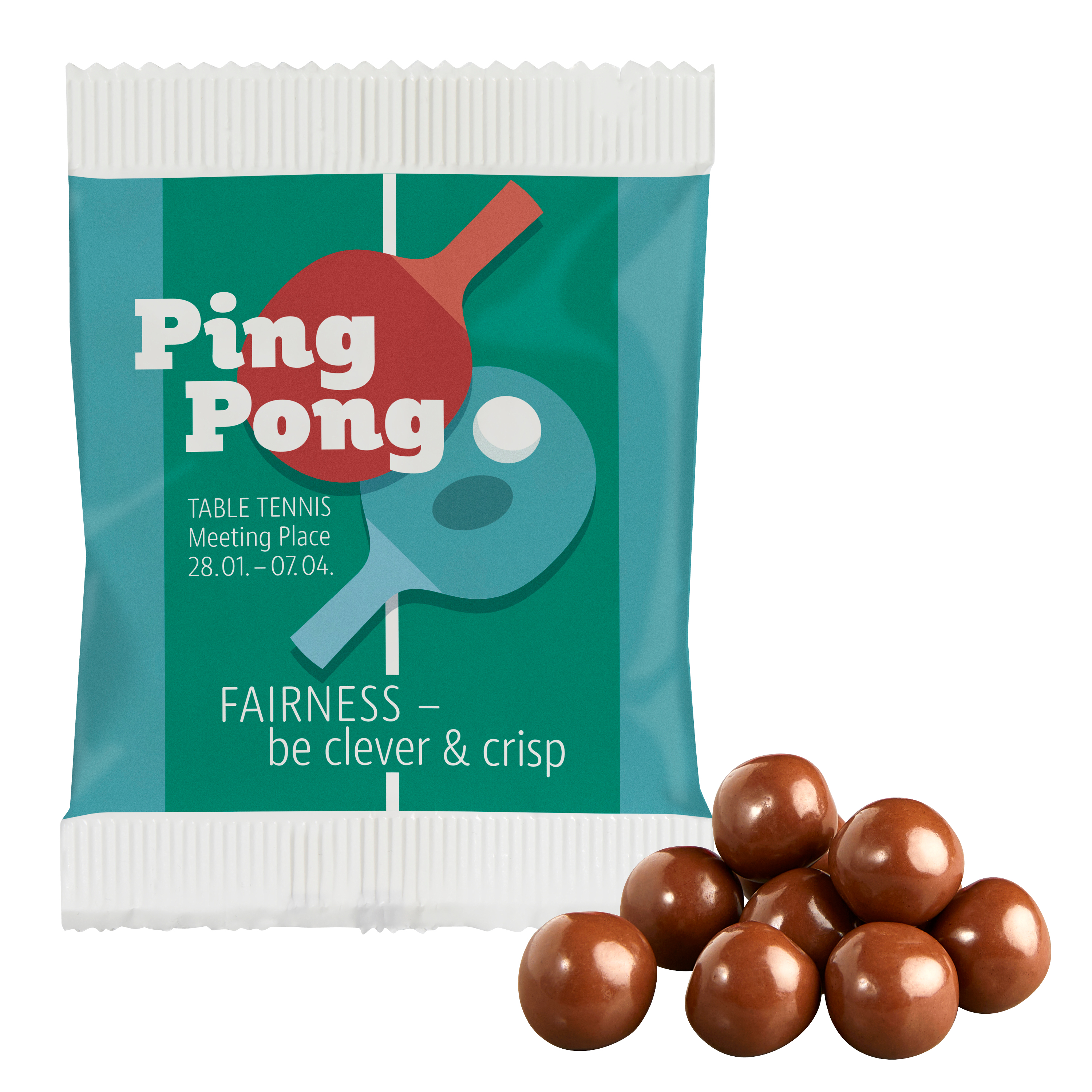 Boules Croustillantes au Chocolat - Massais imprimé avec logo
