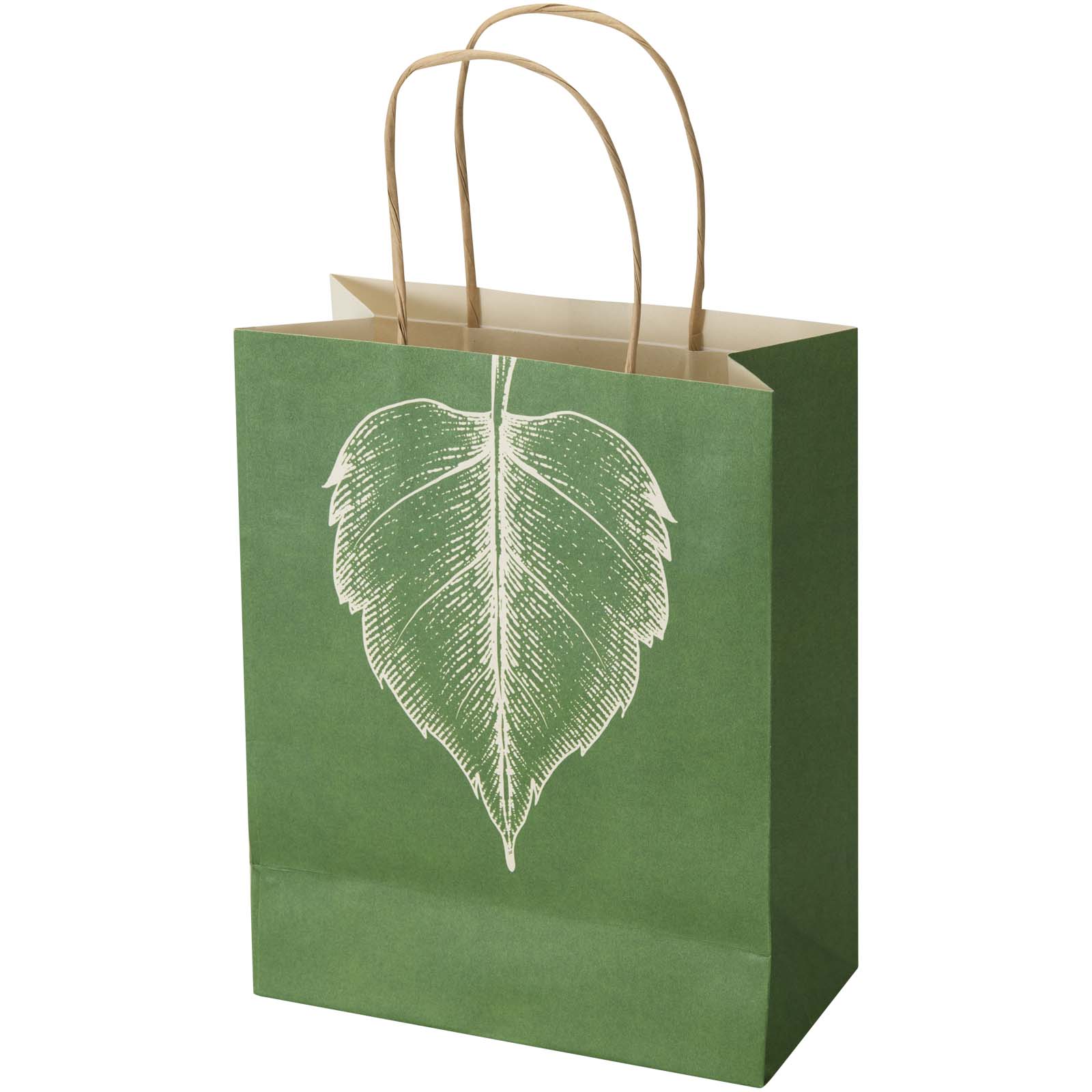 Papiertasche aus Agrarabfällen 150 g/m² mit Logo, 18 x 9 x 23 cm