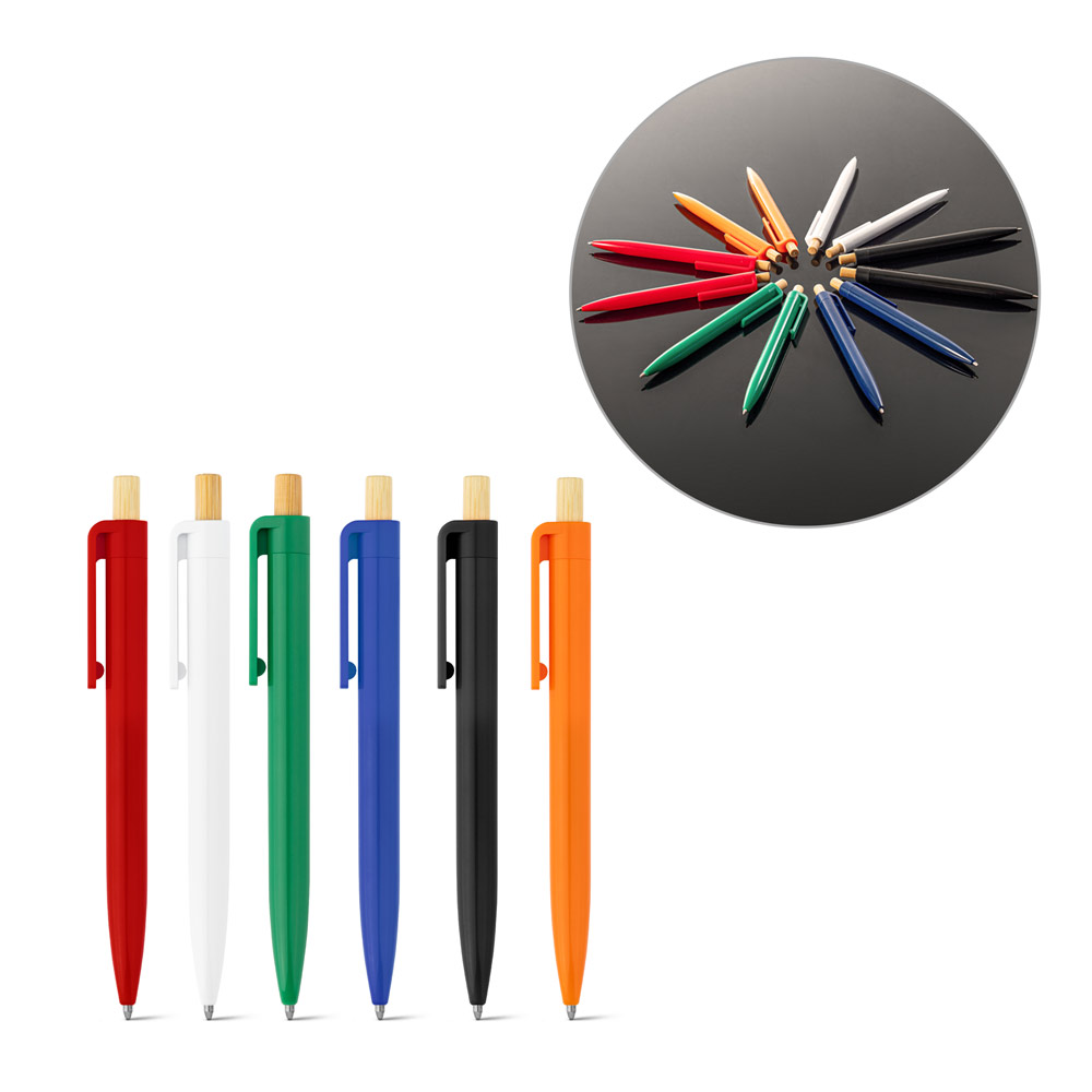 Gerecycleerde ABS balpen met bamboe knop - Zele