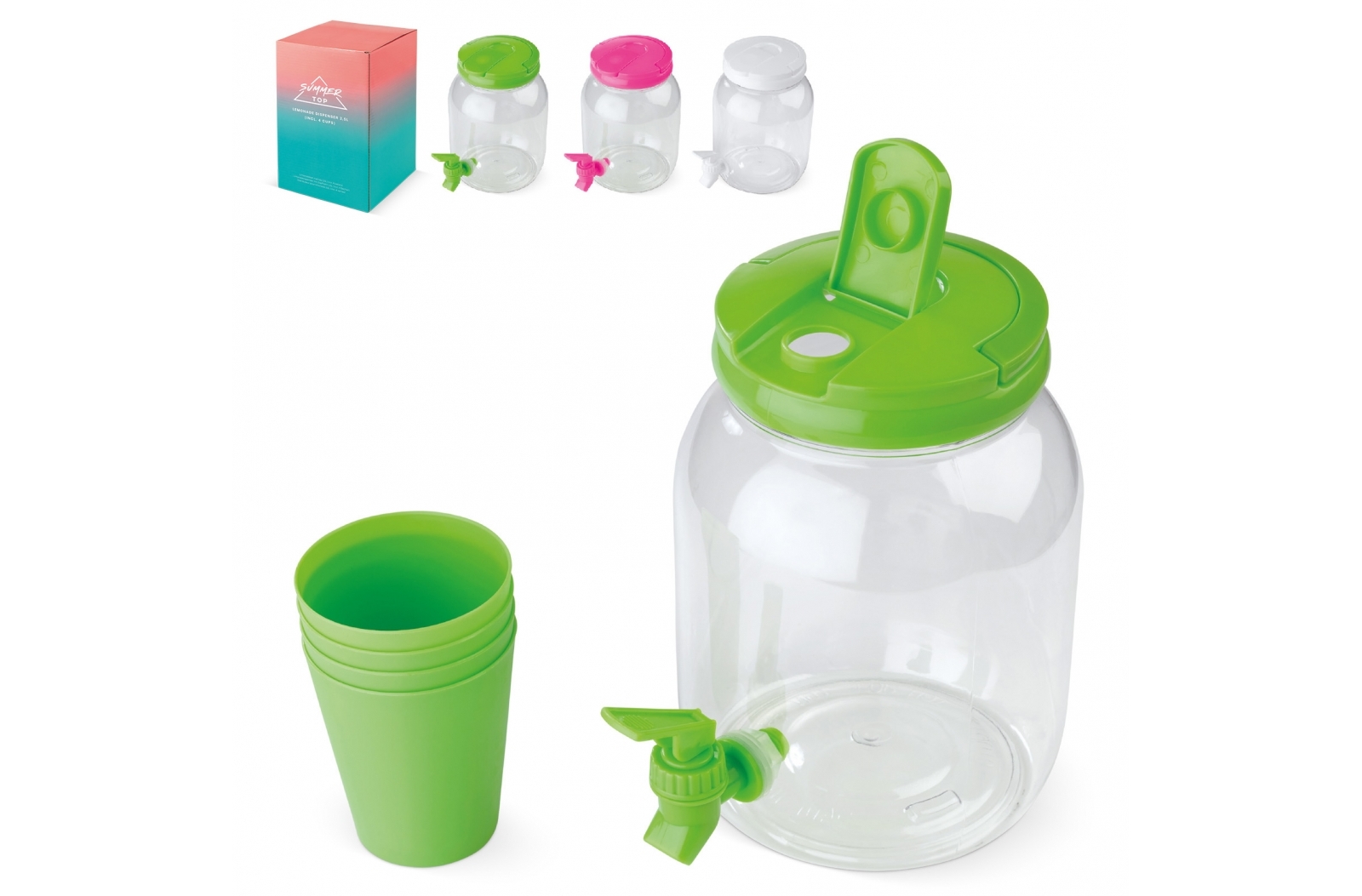 Drankdispenser met vier bekers 2.5L - Moerbeke