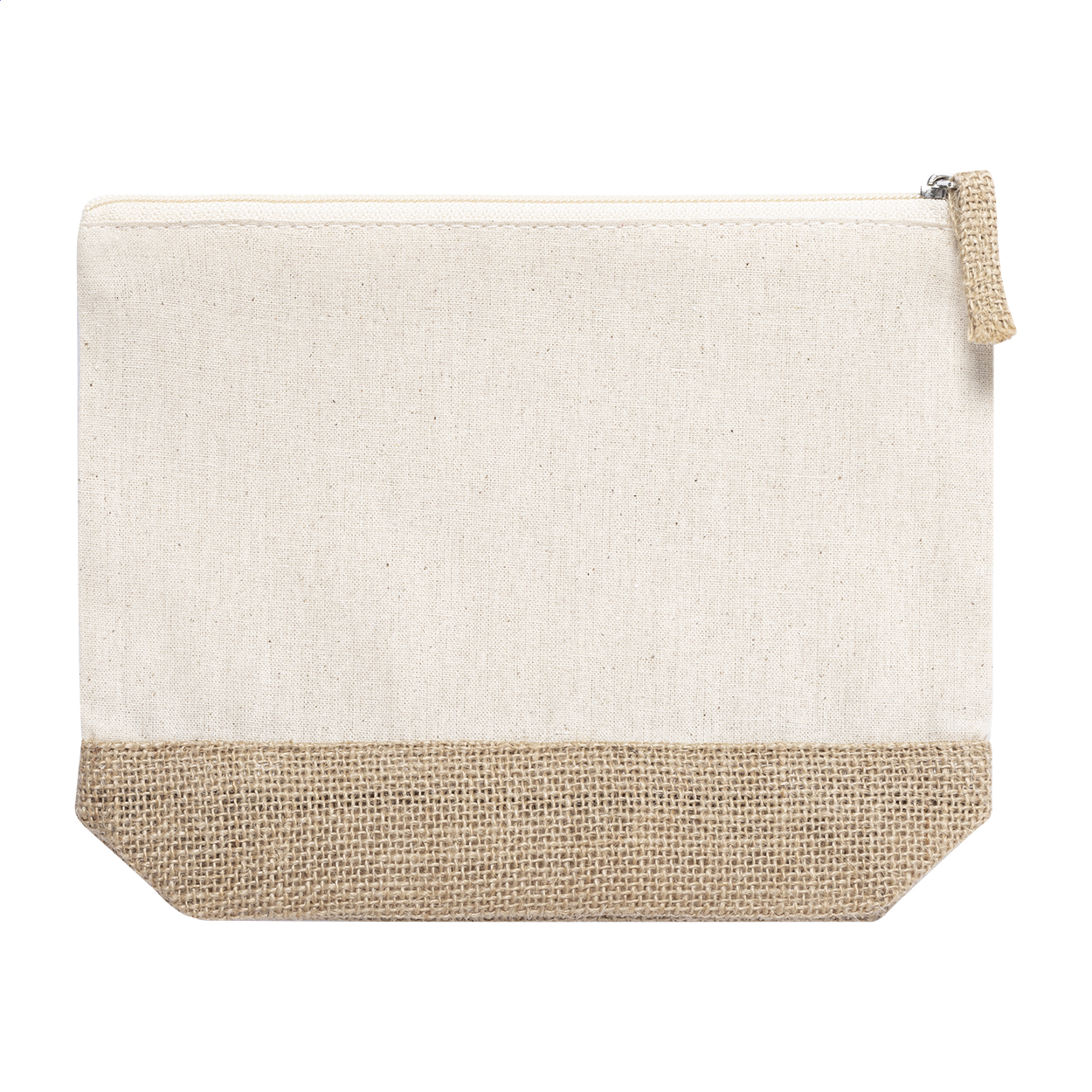 Reißverschluss-Kosmetiktasche aus Baumwolle und laminiertem Jute - Eilenburg
