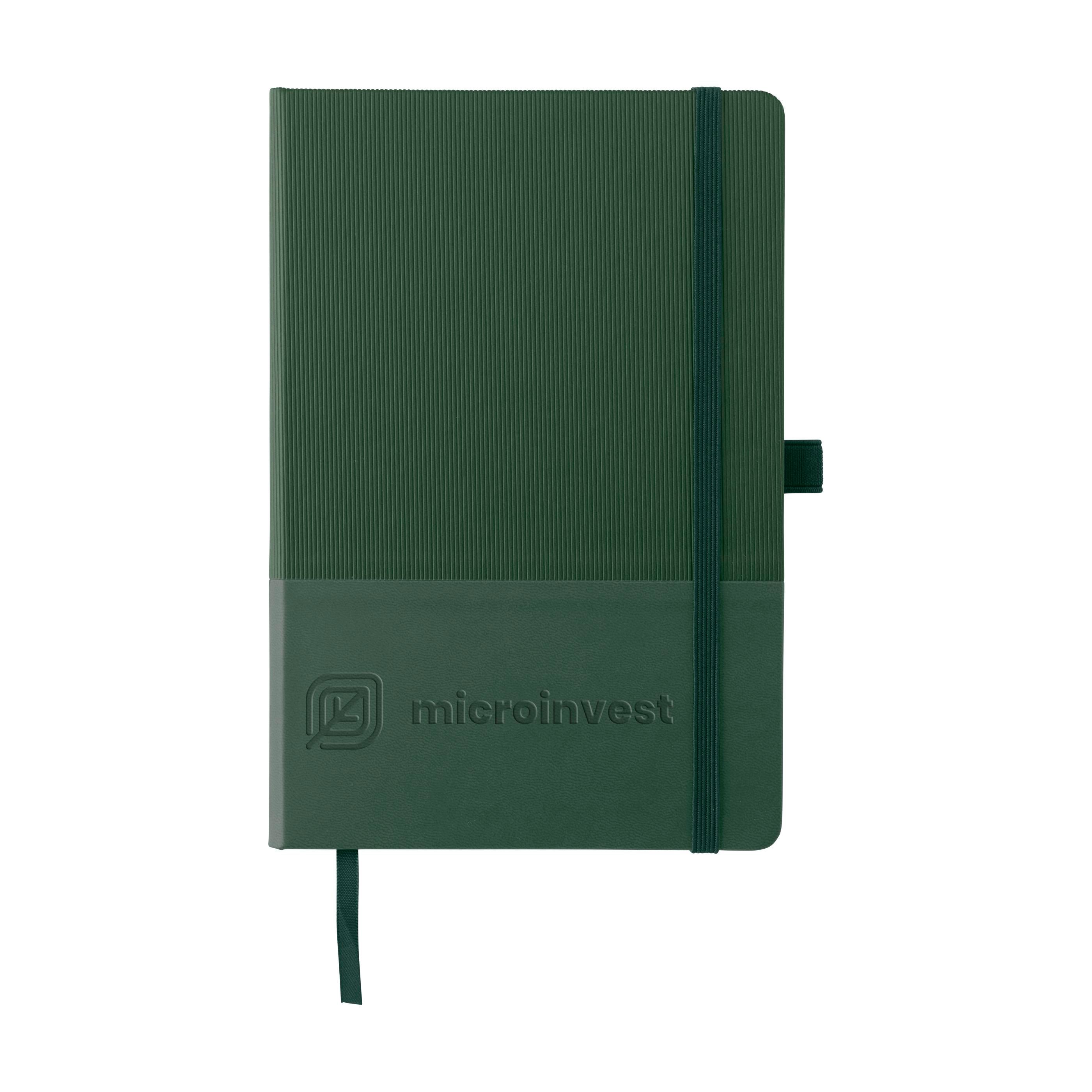 Groovy A5 Notizbuch mit gerippter Struktur und FSC-Mix-Papier, Logo