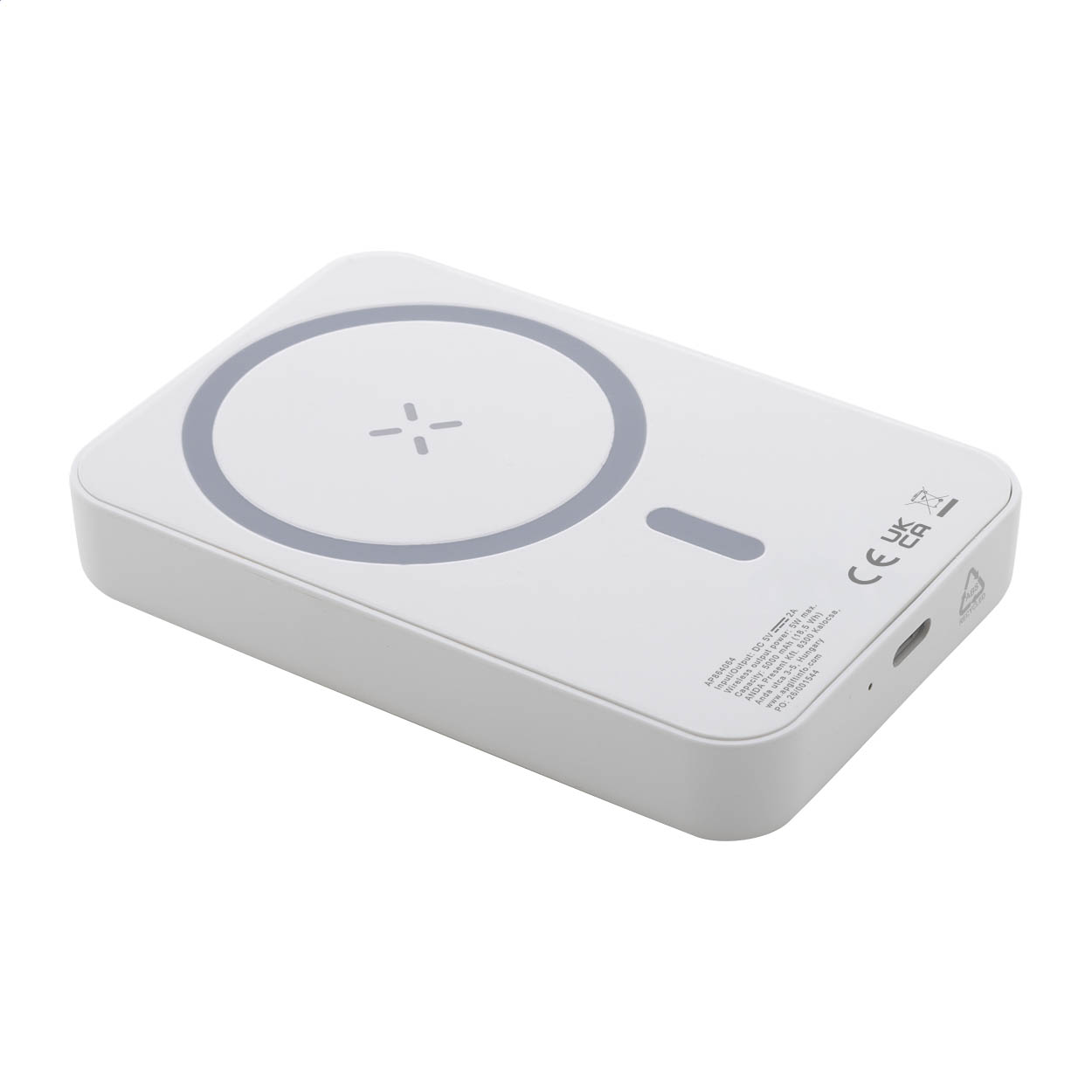 Rabobank Mag magnetische Powerbank aus Recycling-ABS mit 5-W-Charger