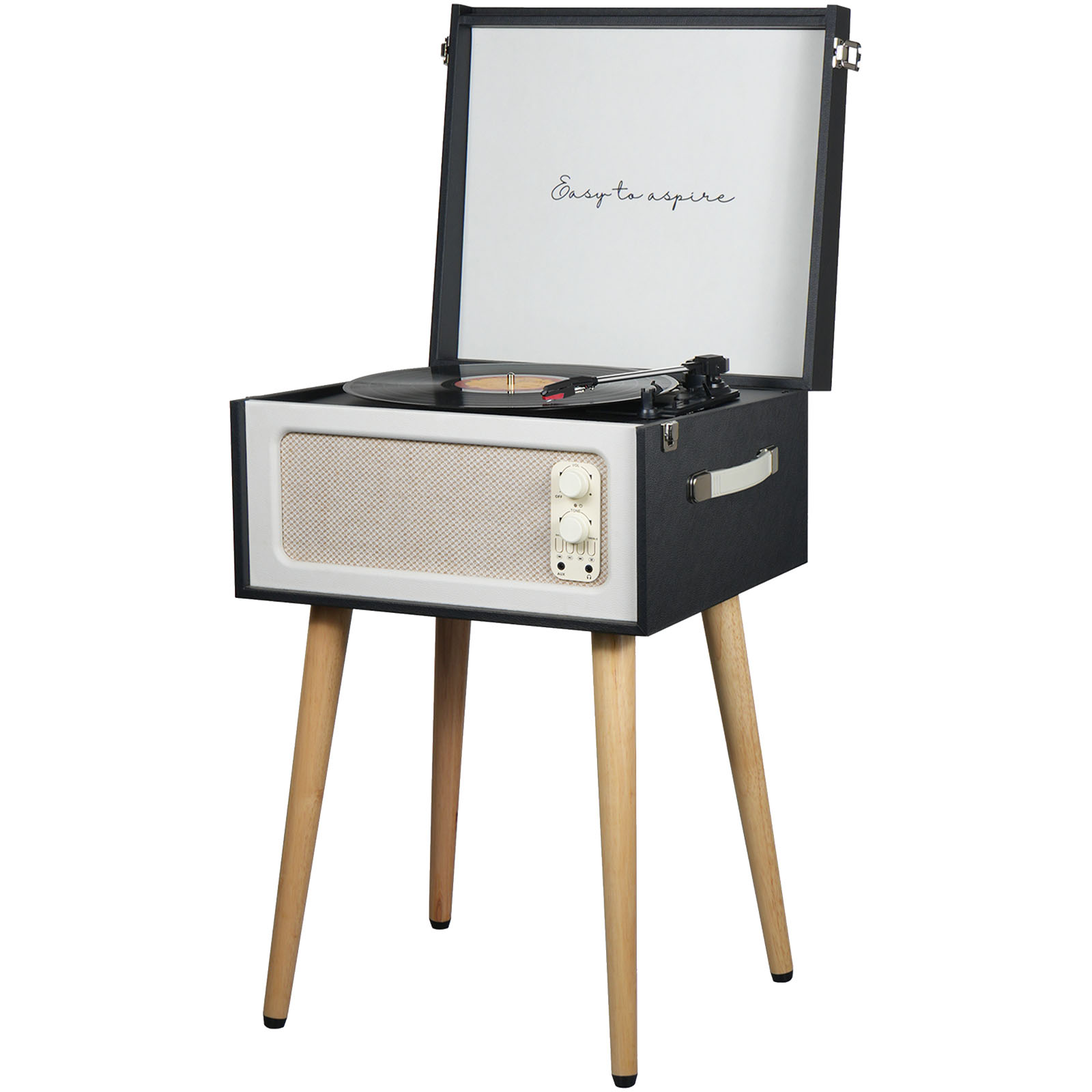 Vintage Bluetooth Platenspeler met FM-radio en Luidsprekers - Willebroek