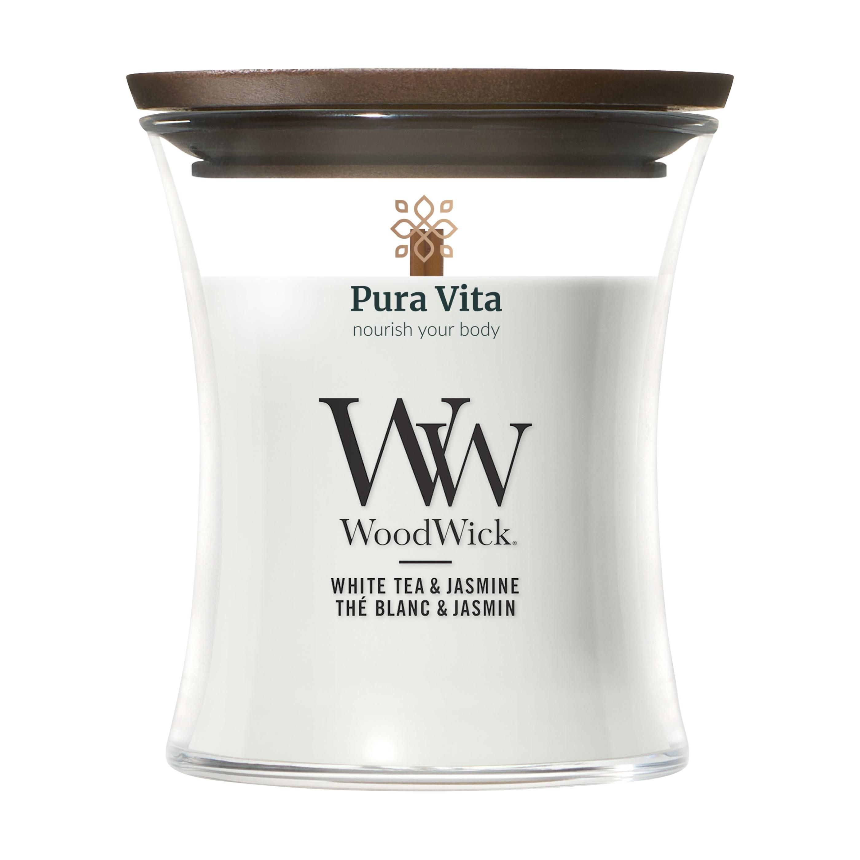 WoodWick White Tea & Jasmine Mini Kaars geurkaars