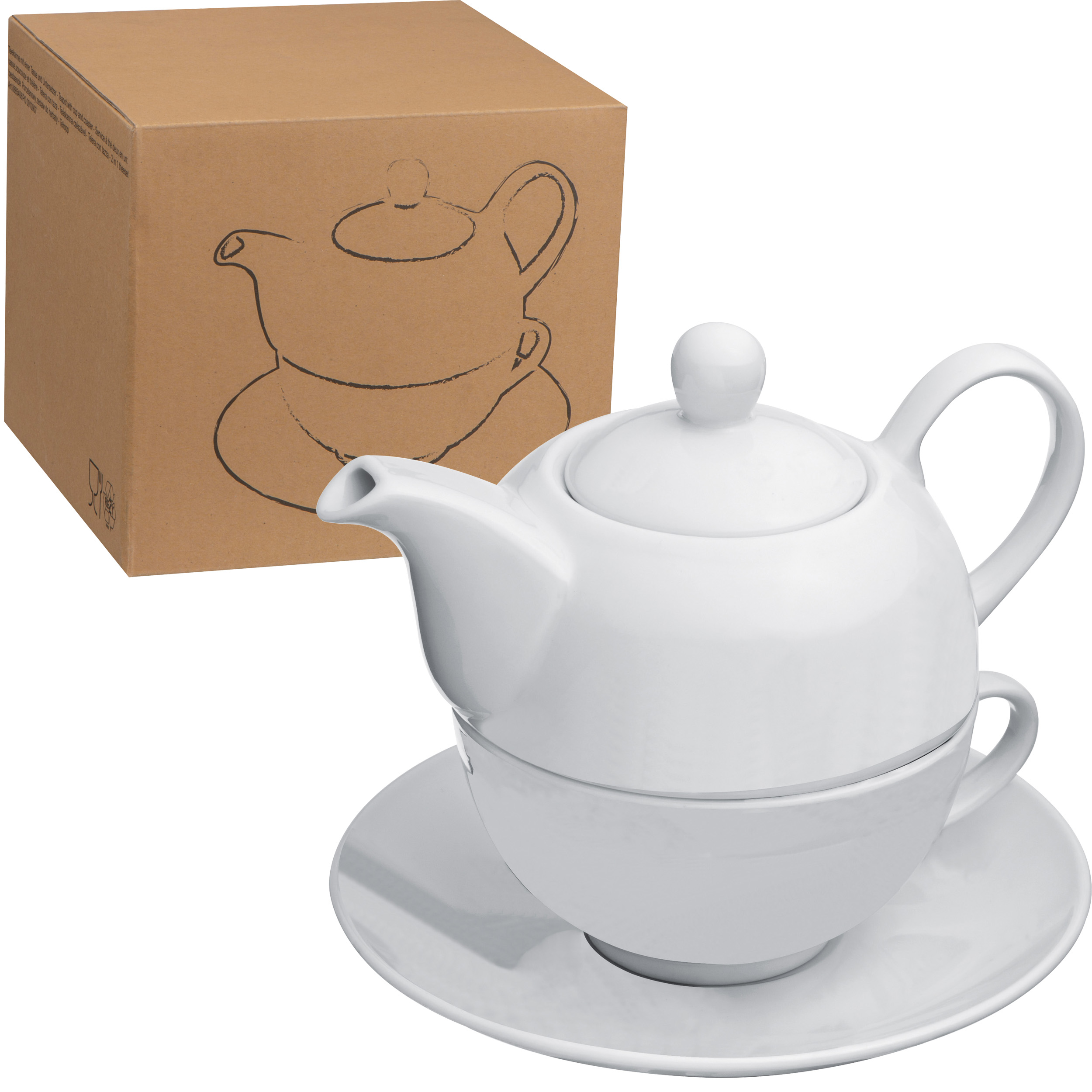 Service à thé en porcelaine personnalisé - Loubressac - Zaprinta Belgique