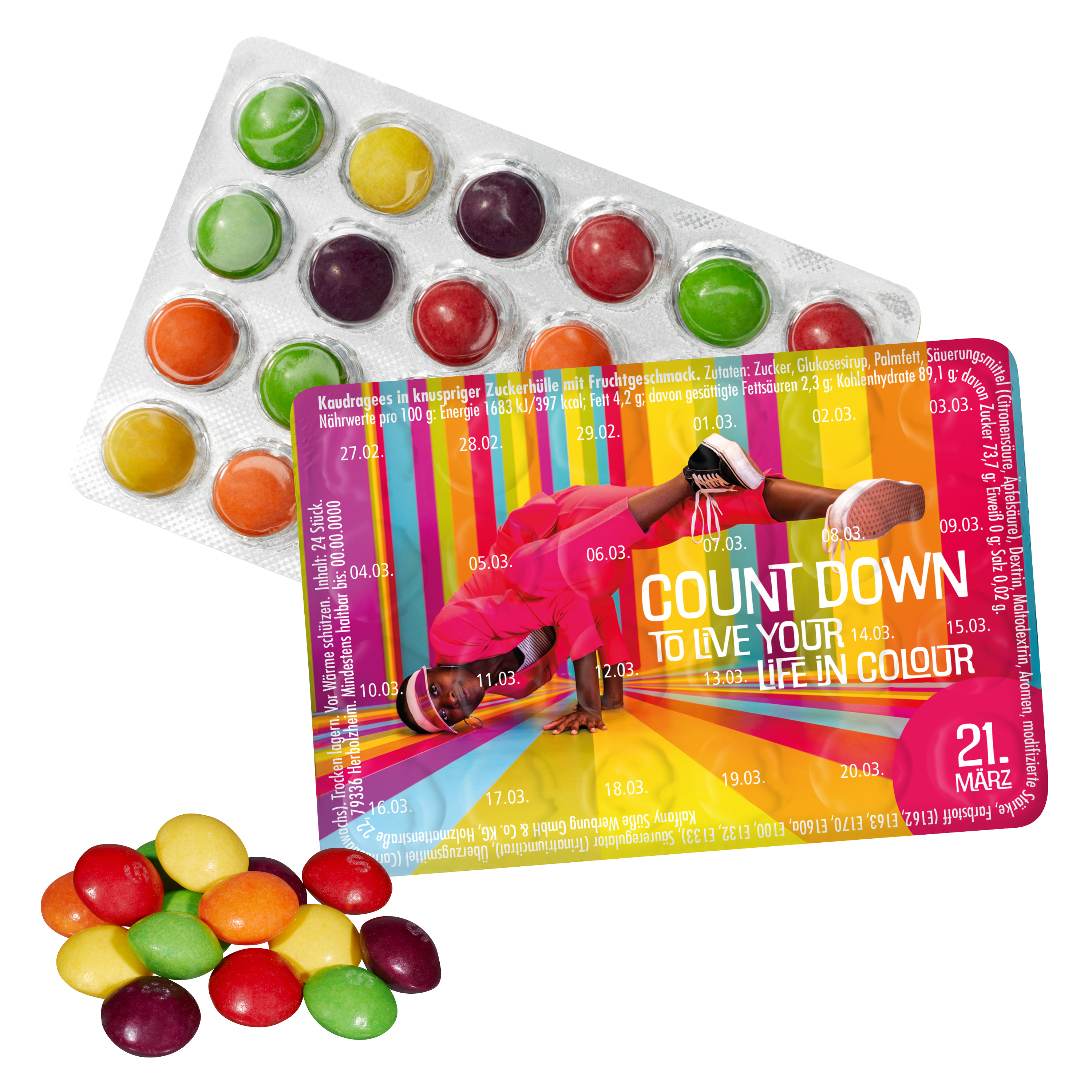 Le Plus Petit Calendrier Événementiel du Monde avec Skittles - Le Theil imprimé avec logo