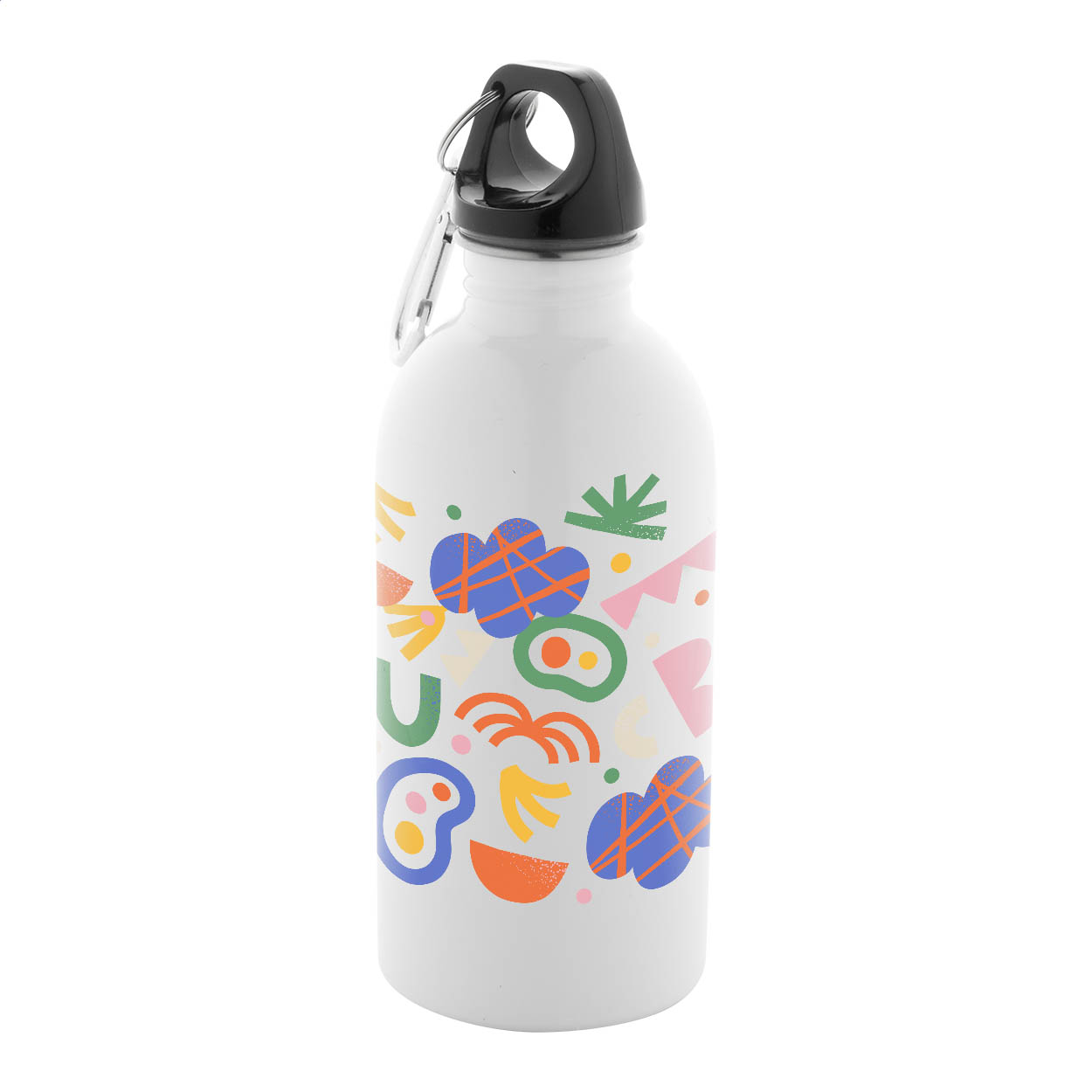 Pressuto drinkfles 400 ml van gerecycled rvs met karabijnhaak, sublimatiedruk met logo bedrukken met logo