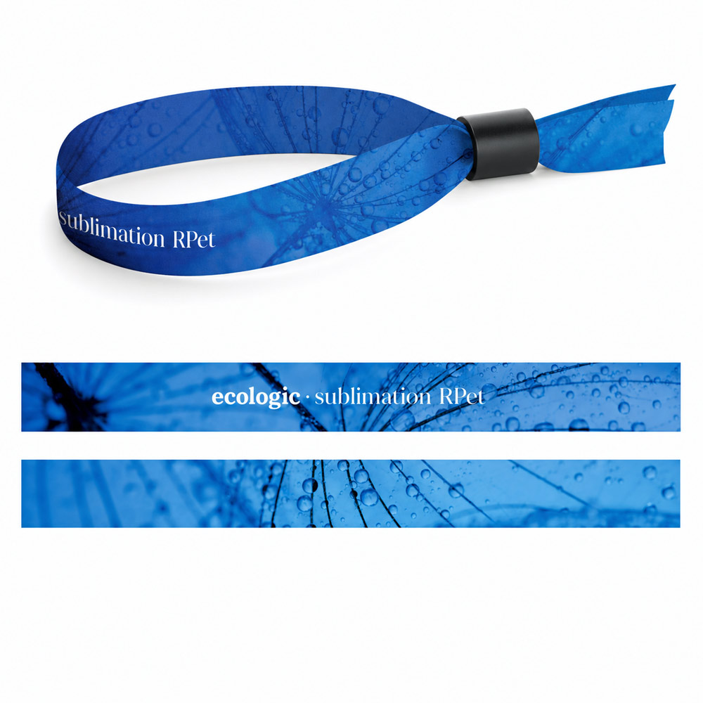 Gedrukt voorbeeld van Lanyard SUBLIMATION Slim II (15 mm) polsbandje gemaakt van gerecycled polyester (100% rPET)