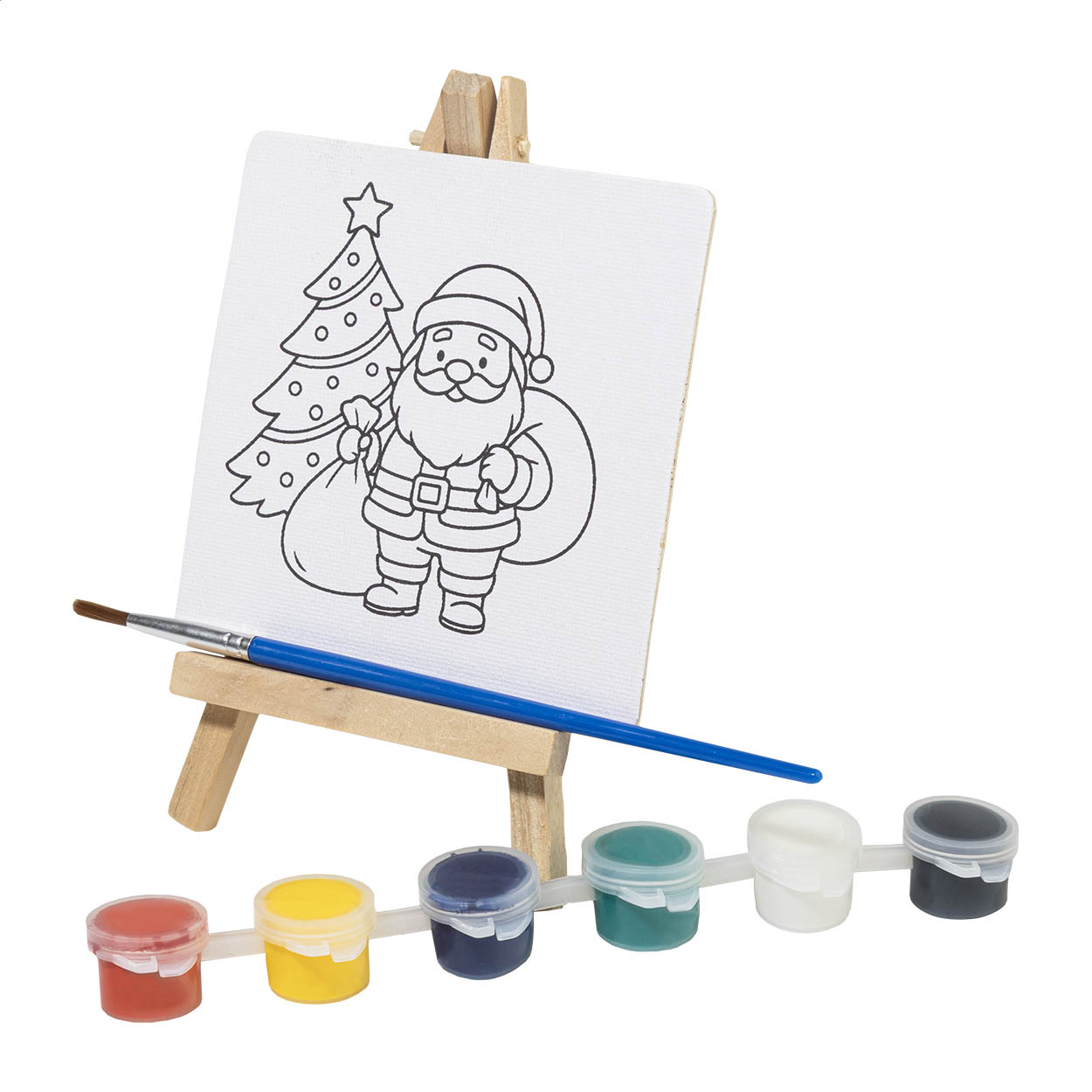 Malajul Mini-Weihnachtsmalset mit Leinwand und Holzständer, Logo