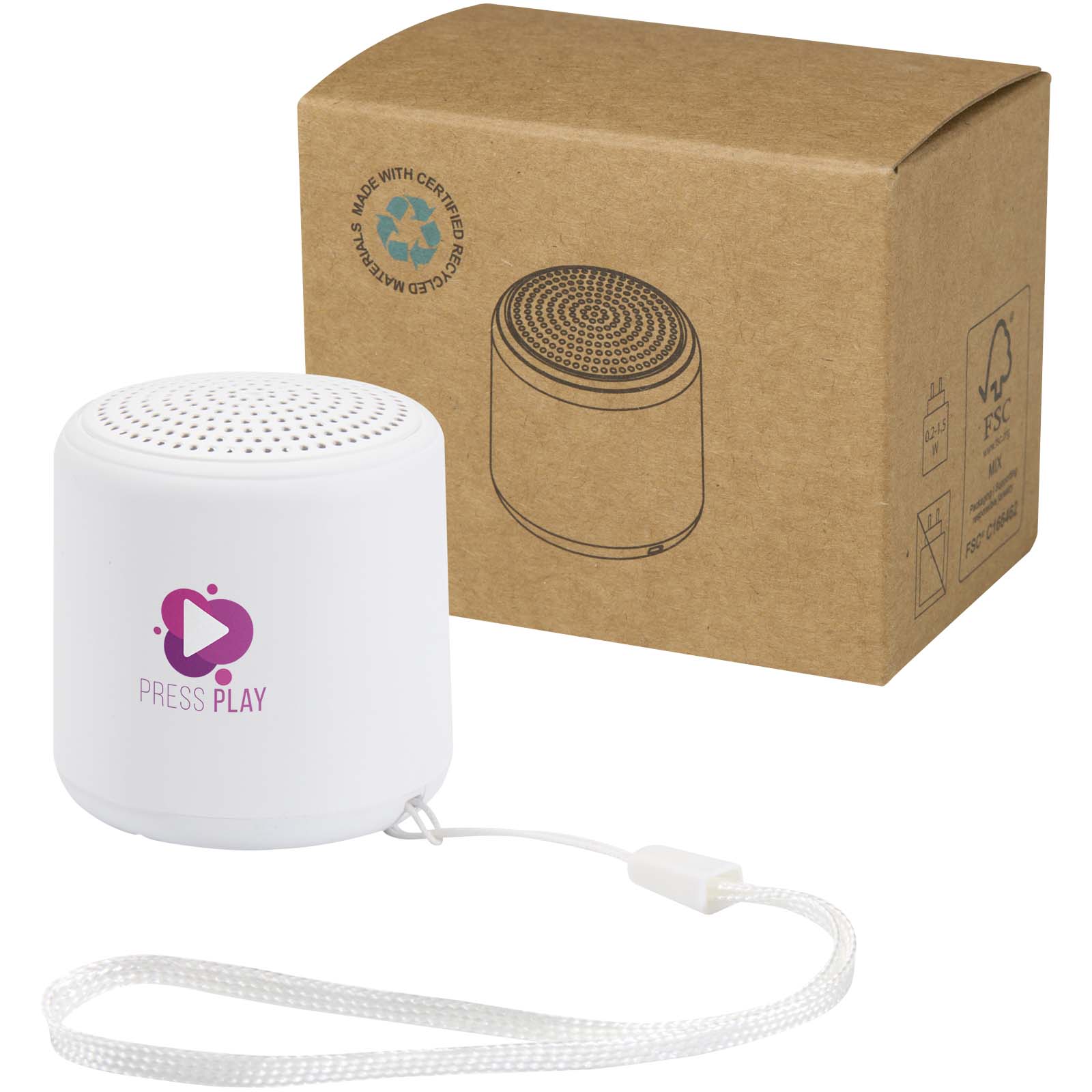Enceinte Bluetooth® Velkis 3 W personnalisée en plastique recyclé
