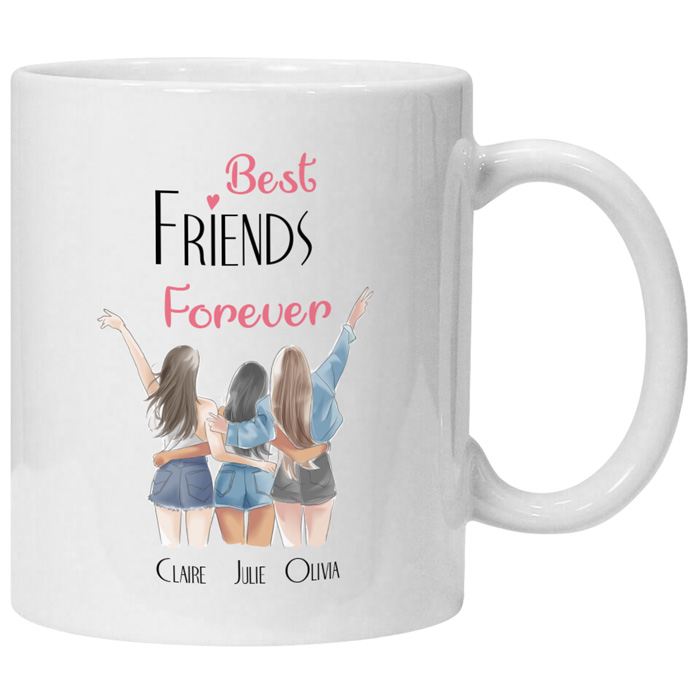 Mug personnalisé Best friends forever avec prénoms - Pâquerette - Zaprinta Belgique
