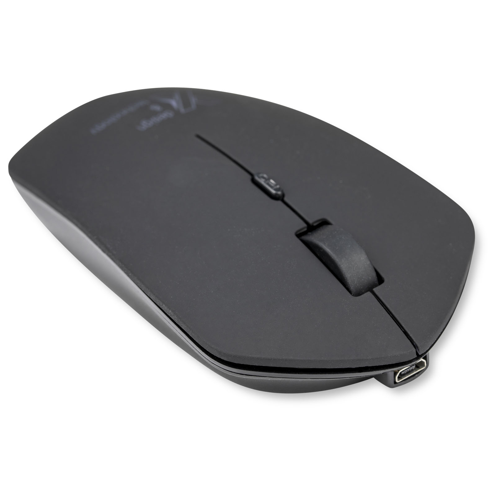 Souris sans fil rechargeable avec logo lumineux et traitement antibactérien - Vieux-Berquin