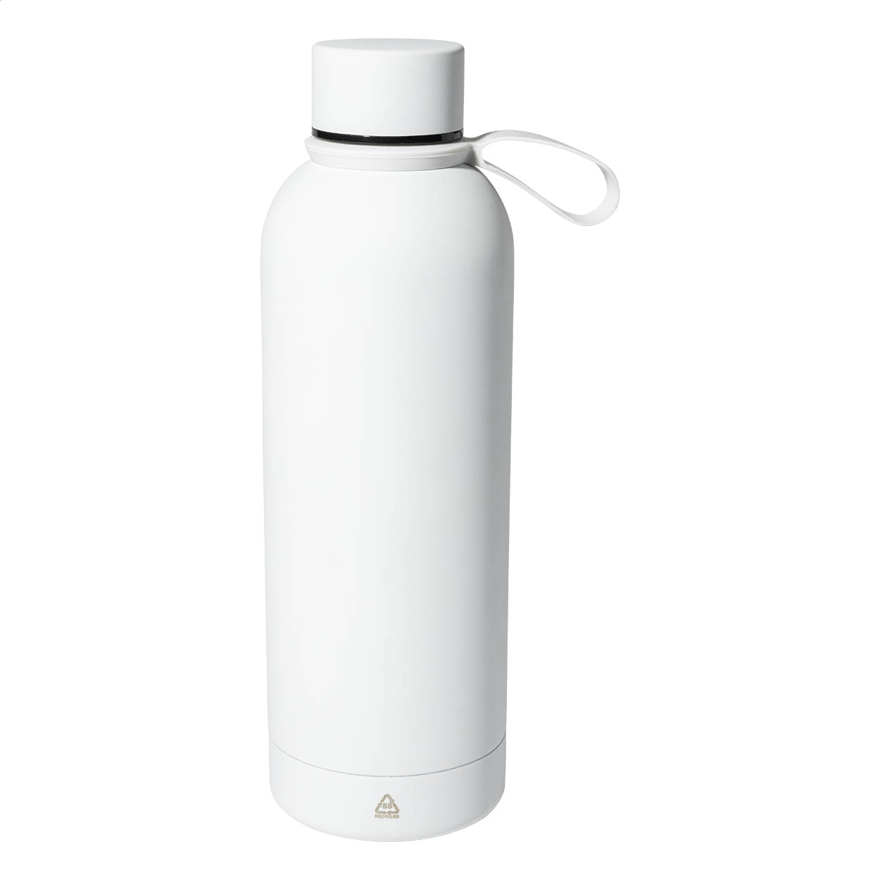 Bouteille isotherme Khumbu en inox recyclé gommé avec poignée, 500 ml