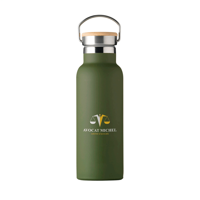 Gourde personnalisée isotherme en inox - Sans BPA