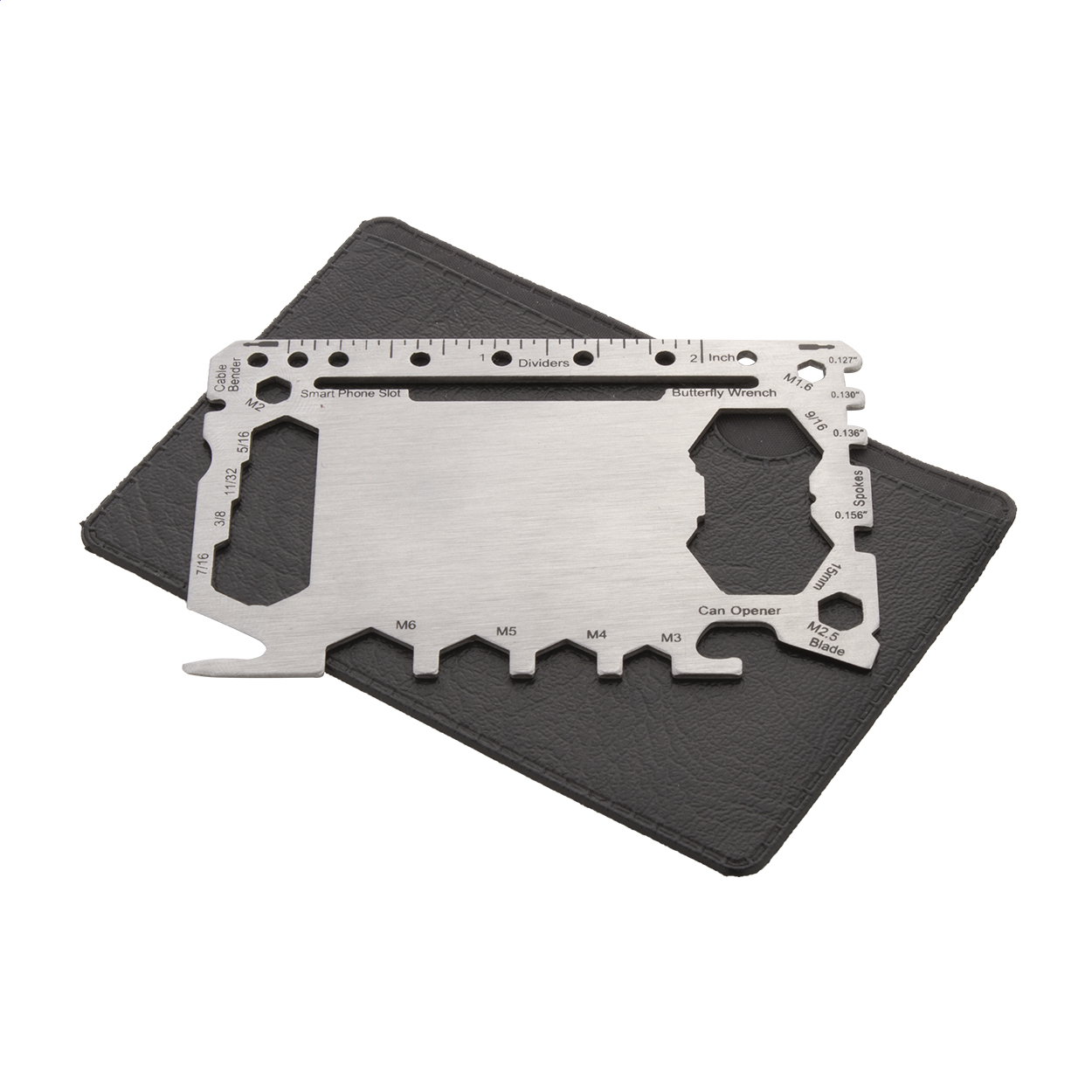 Willys multitool in creditcardformaat met logo, 20 functies bedrukken met logo