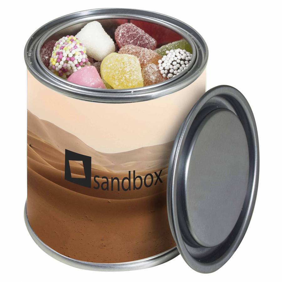 Blikje met snoep 0,25 L bedrukken met logo