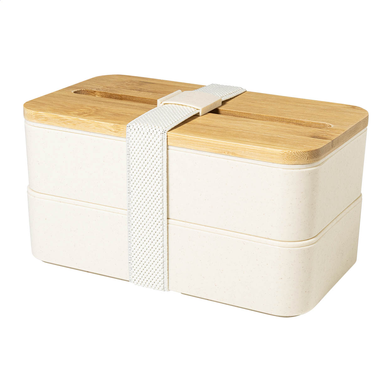 Laksa Lunchbox aus PP mit Besteck und Bambusdeckel mit Ihrem Logo bedrucken mit Logo