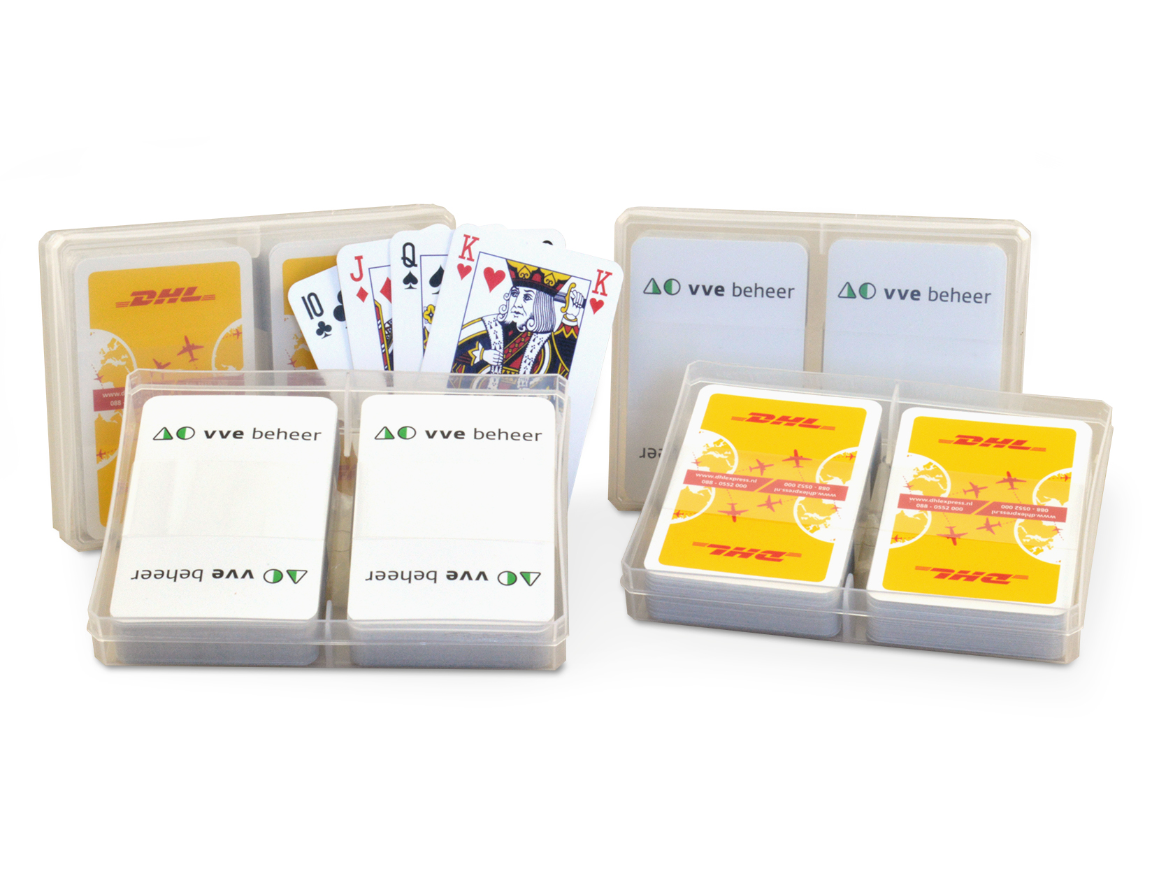 Ensemble de 2 jeux de cartes personnalisés dans une boîte en plastique - JCA10 - Zaprinta Belgique