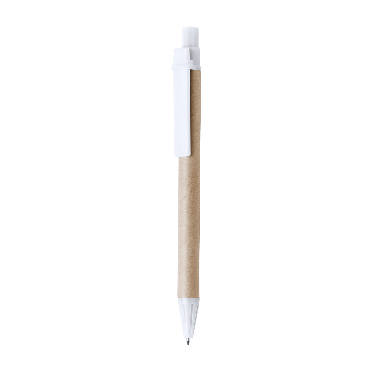 Stylo bille Karta personnalisé en papier recyclé et plastique, encre noire imprimé avec logo
