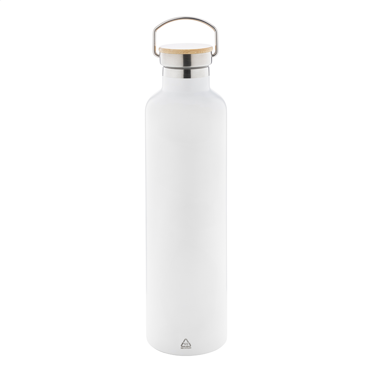 Bouteille isotherme Renaslu XL 1000 ml personnalisée en inox recyclé, bambou