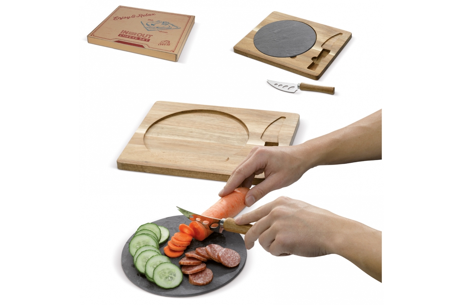 Leisteen Serveerbord met Mes - Hoeselt